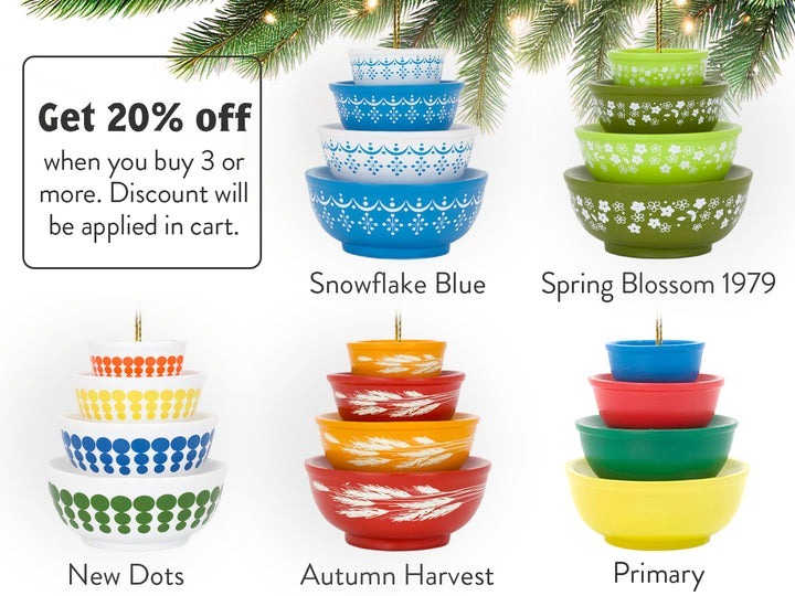 Miniature Pyrex Bowl Stack Ornament