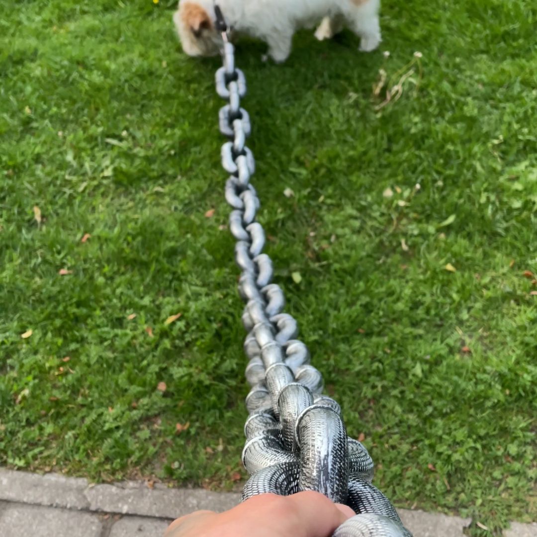 Fake Big Dog Chain Leash