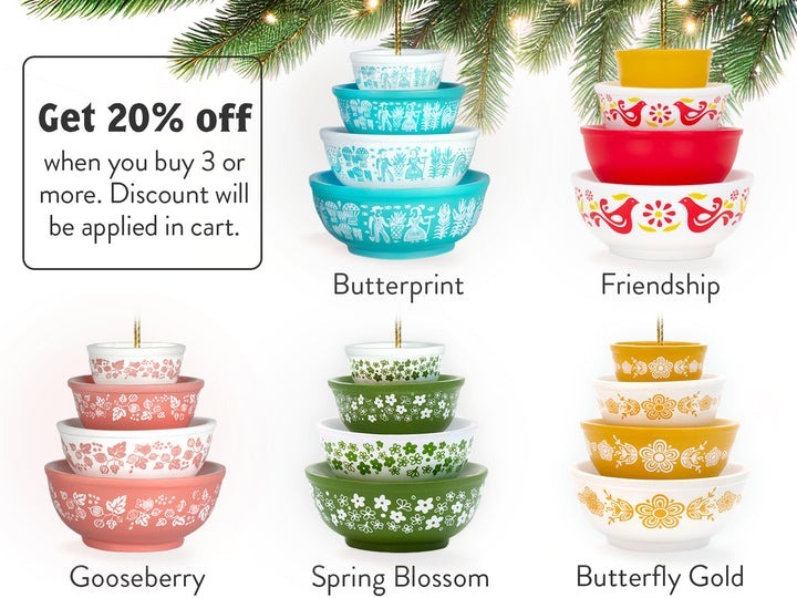 Miniature Pyrex Bowl Stack Ornament