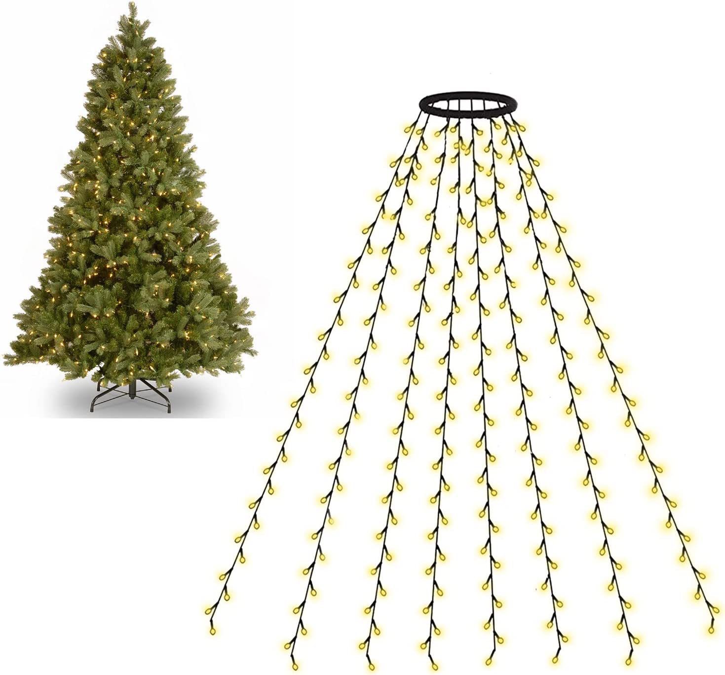 Christmas Tree Waterfall Tree Top Light