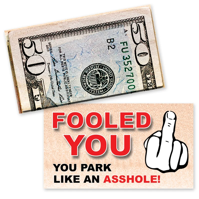 Fake Money Bad Parking Prank Cards 50 Pack