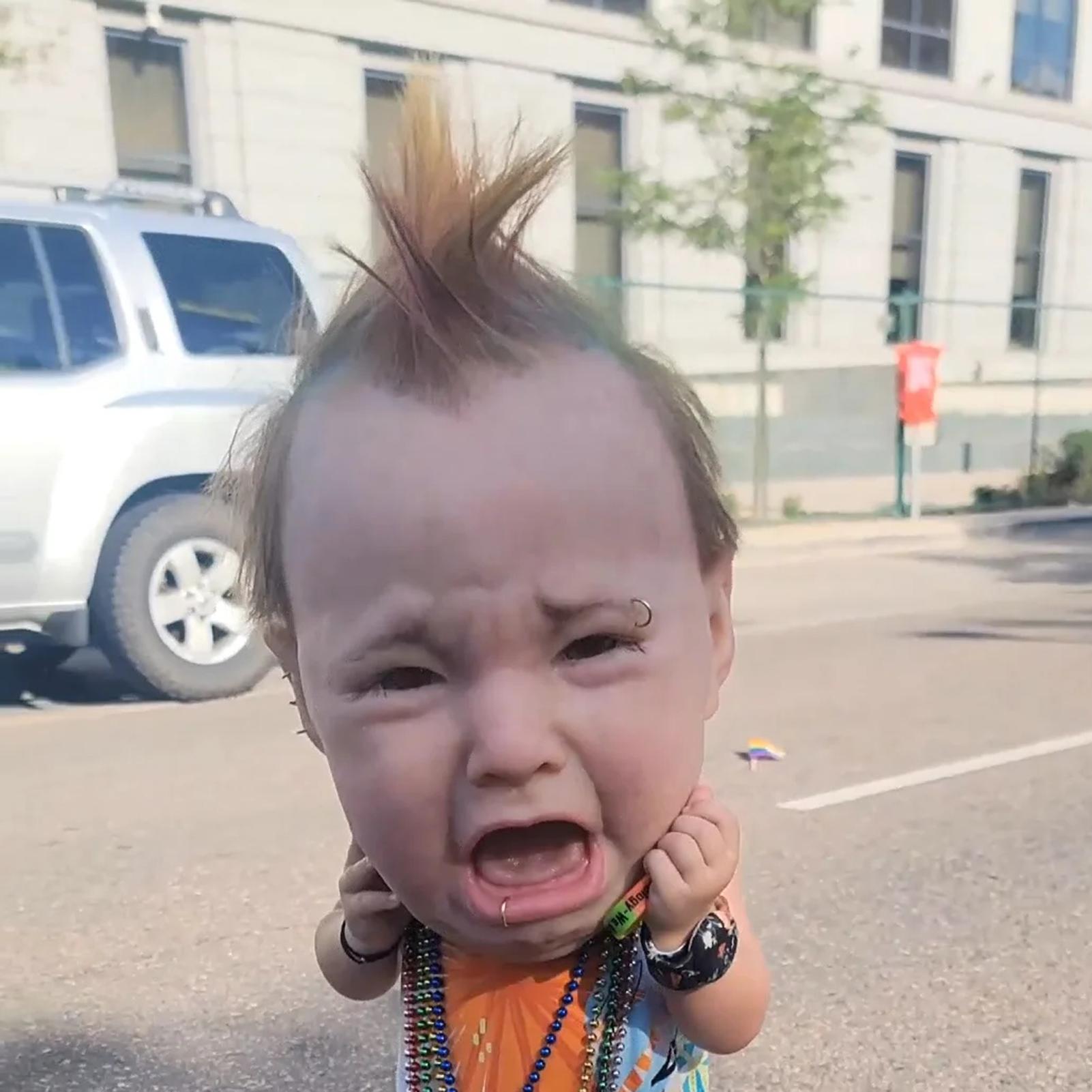 Crying Punk Baby Mask