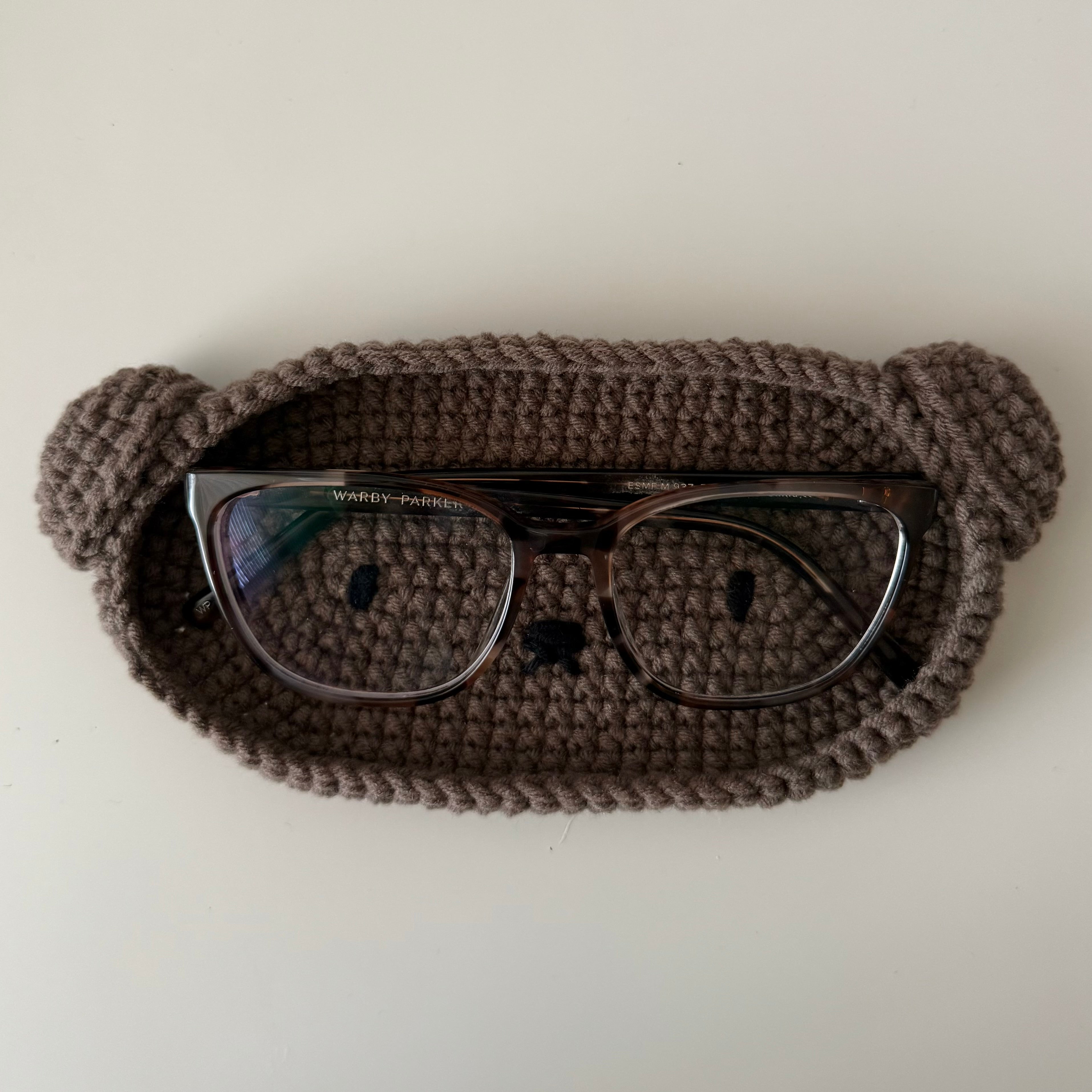 Handmade crochet Miffy eyeglass holder/tray
