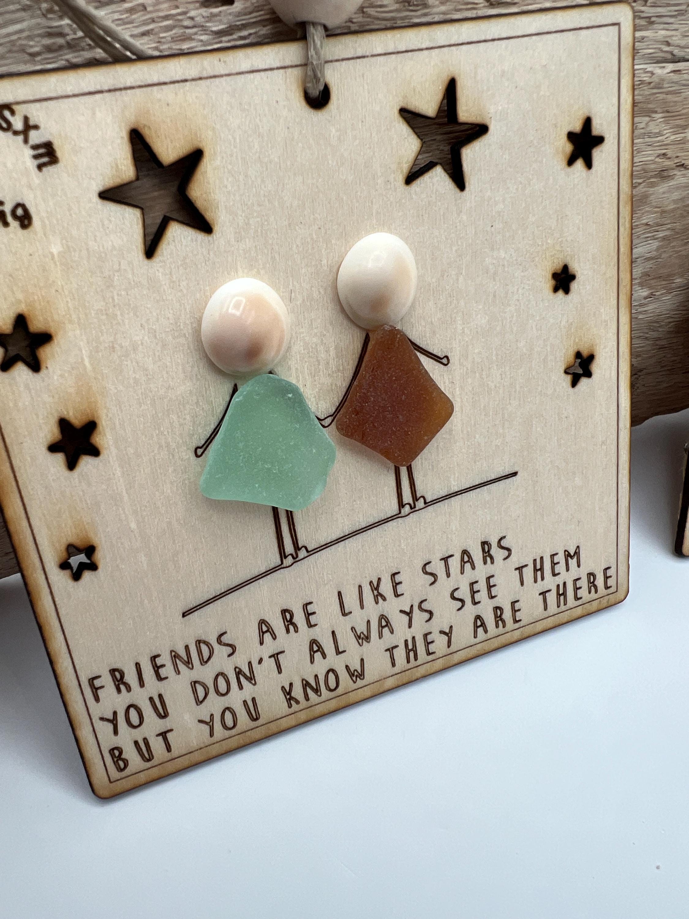 NEW Friendship Sea Glass Quote “Friends are like Stars”-Best Friend Gift