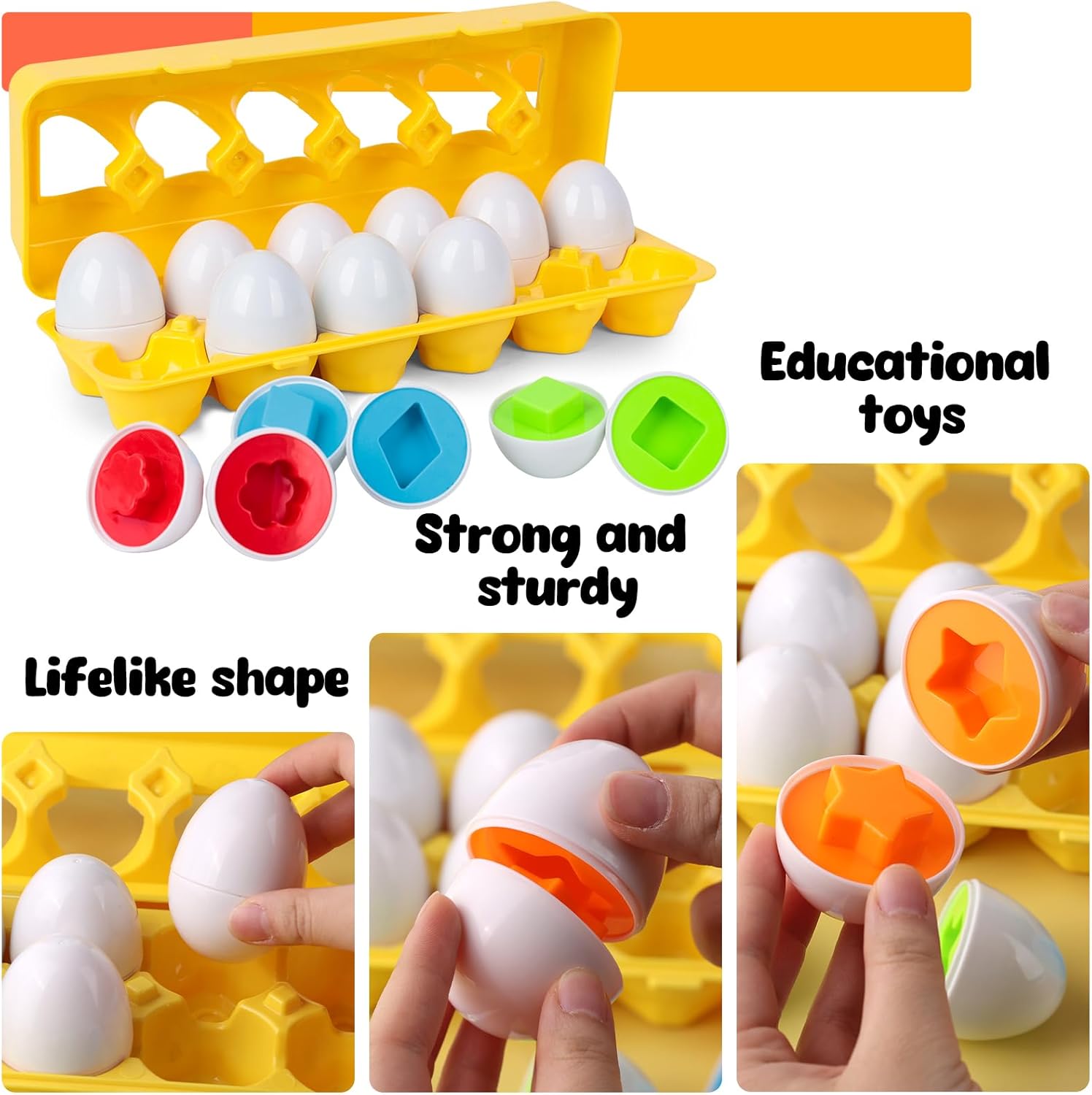 12 Piece Matching Egg Set Kids Gift