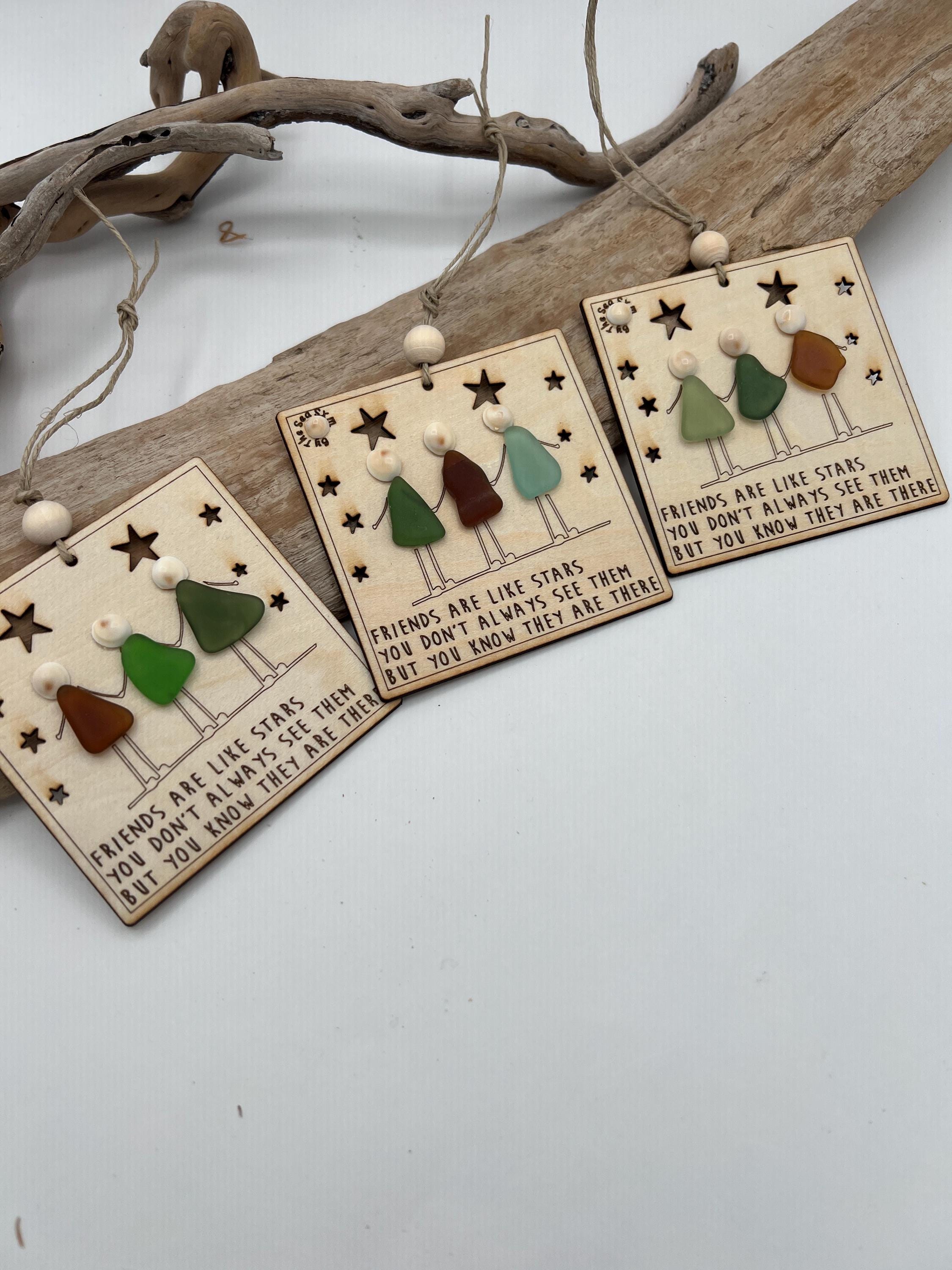 NEW Friendship Sea Glass Quote “Friends are like Stars”-Best Friend Gift