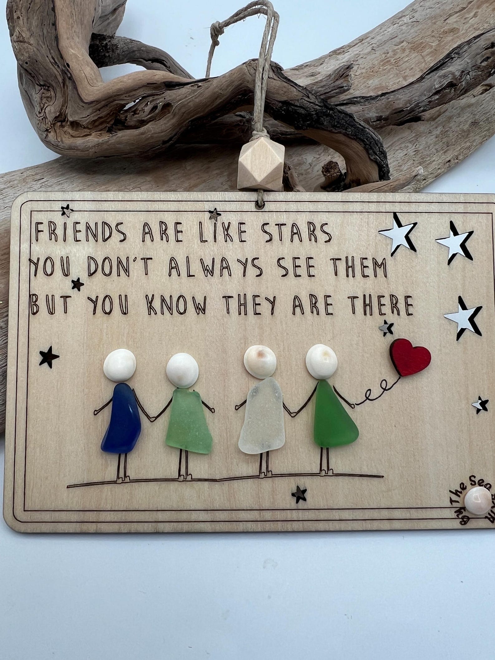 NEW Friendship Sea Glass Quote “Friends are like Stars”-Best Friend Gift