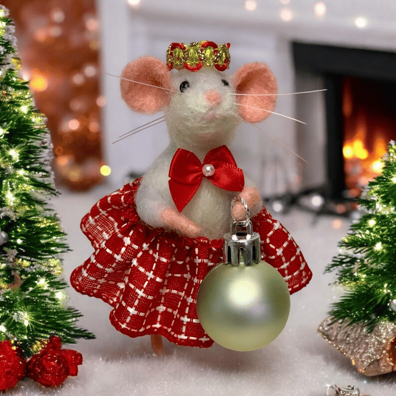 Last 48 hours 70% OFF - Christmas Needle felted Mouse, OOAK Art Doll