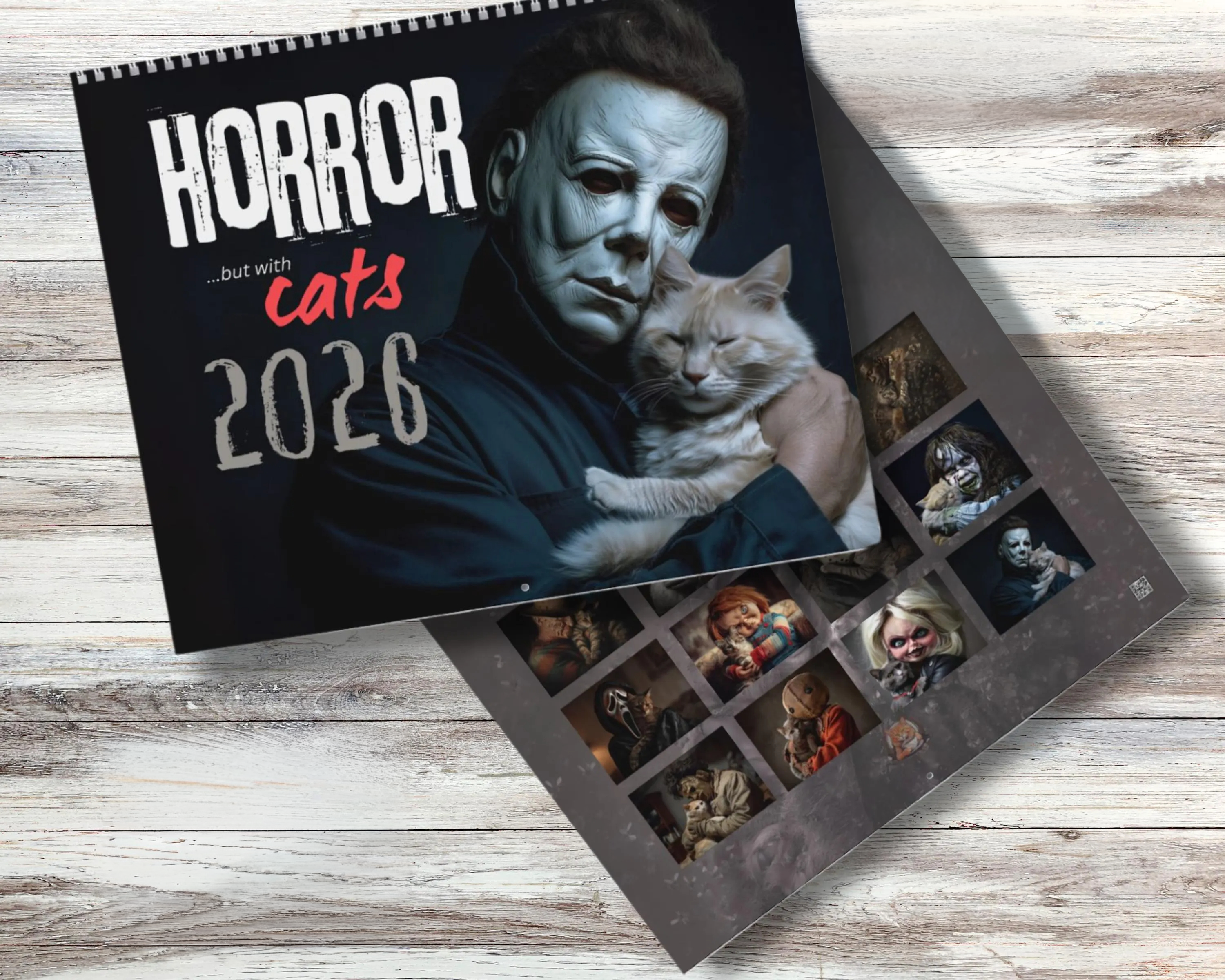 Horror & Cats 2026 Wall Calendar