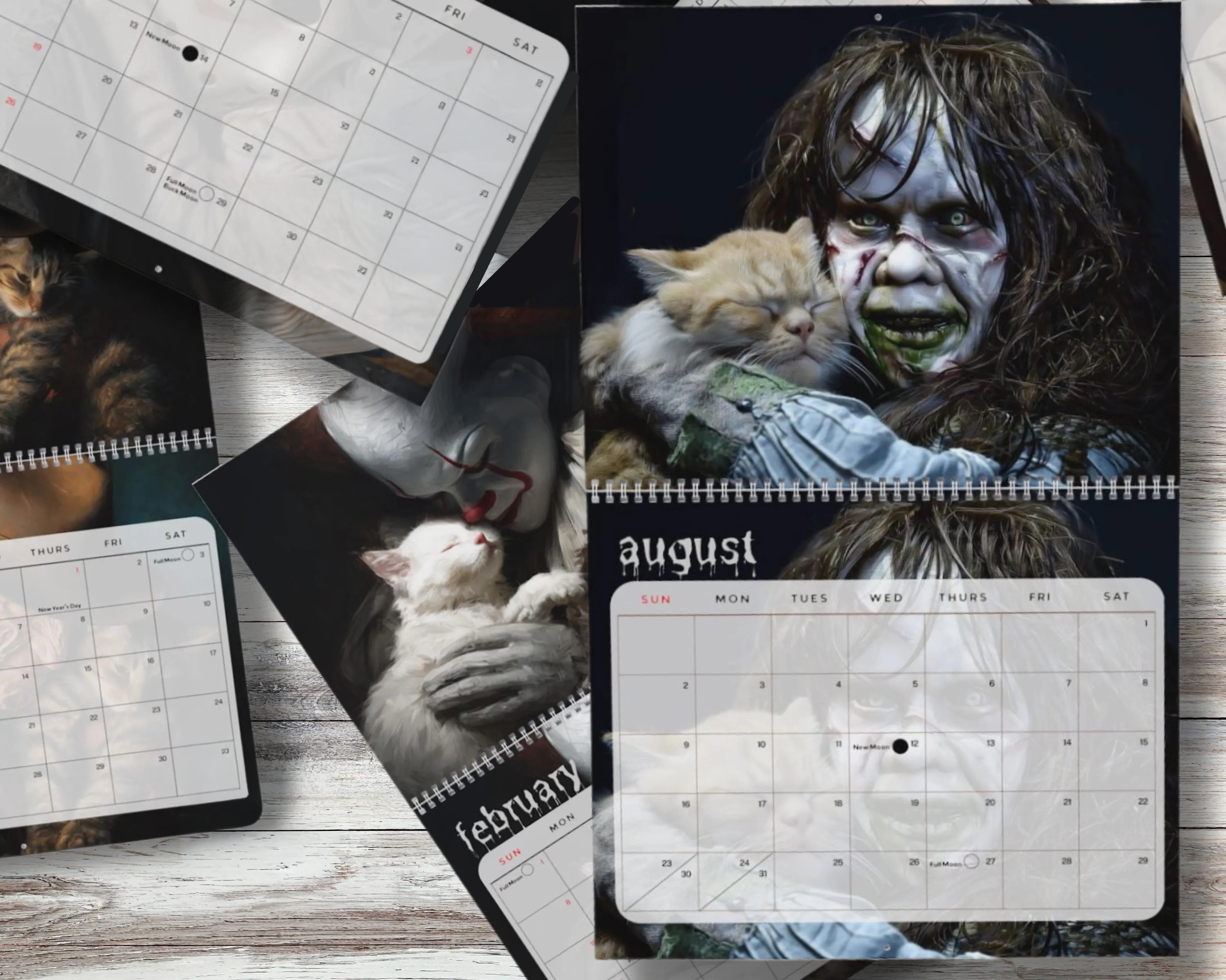 Horror & Cats 2026 Wall Calendar