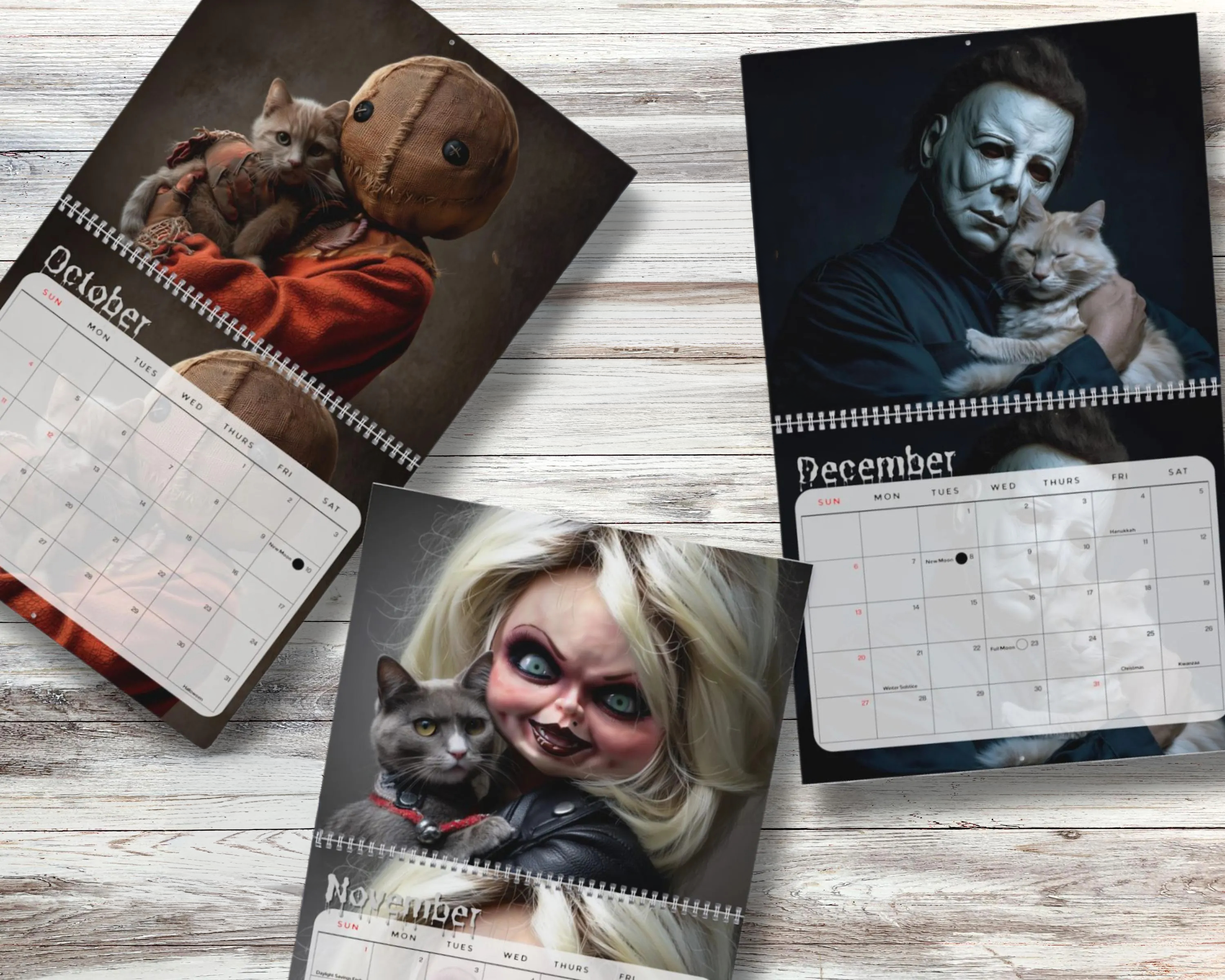 Horror & Cats 2026 Wall Calendar