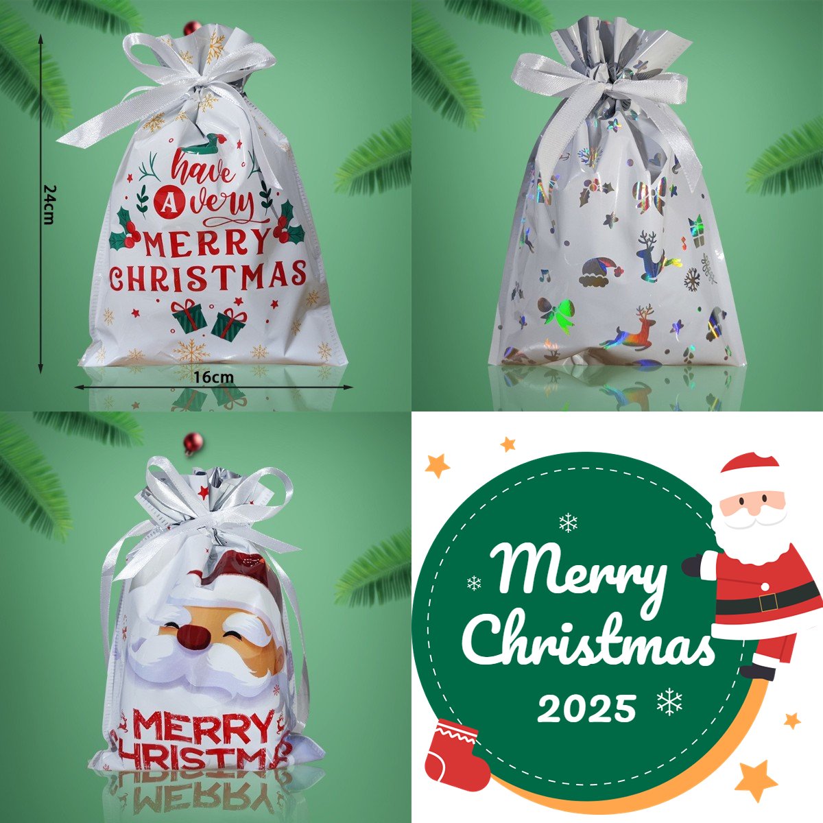 ⚡LAST DAY 49% OFF⚡Christmas Cheer Drawstring Gift Bags🎁
