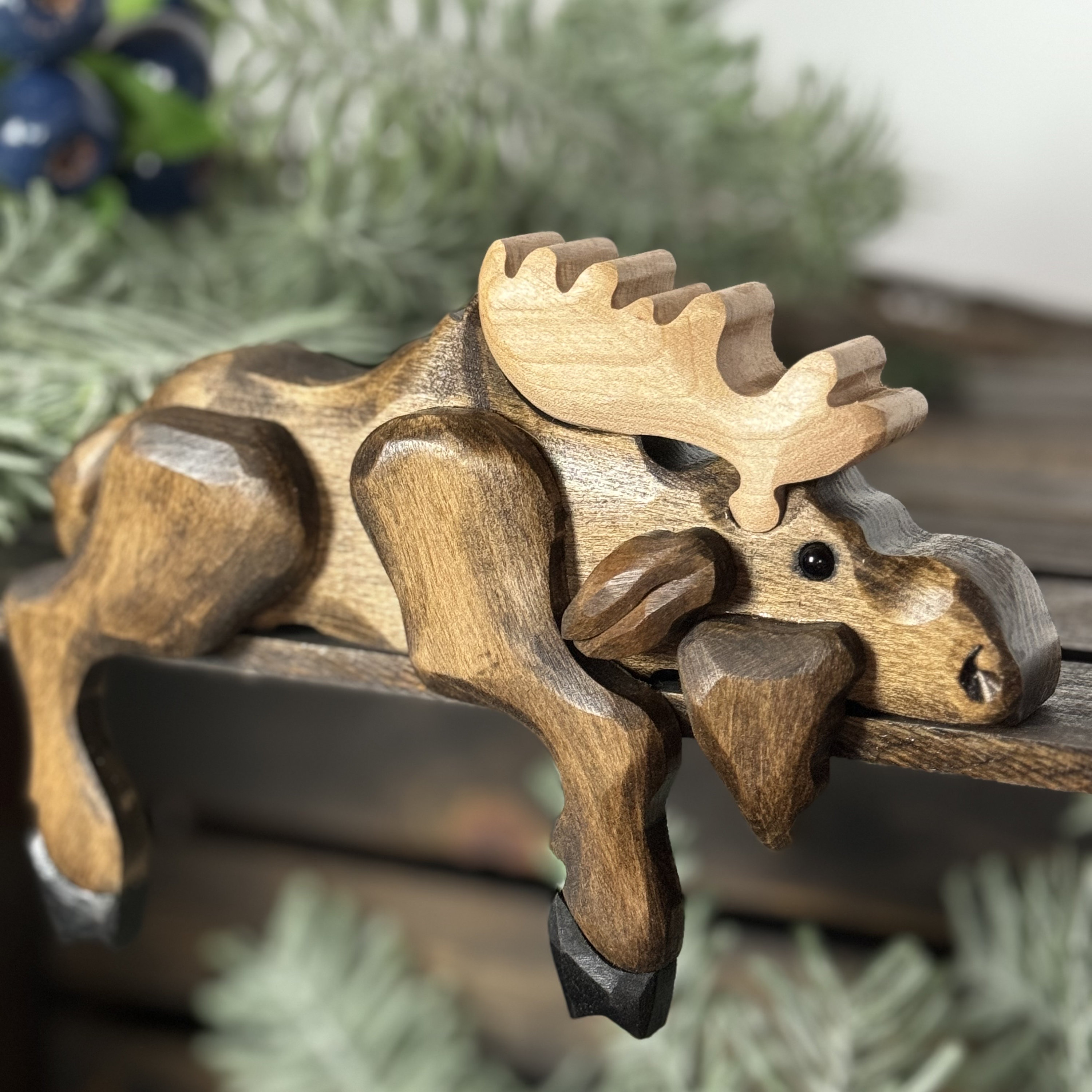Carved Wooden Rocking Animals Decoration