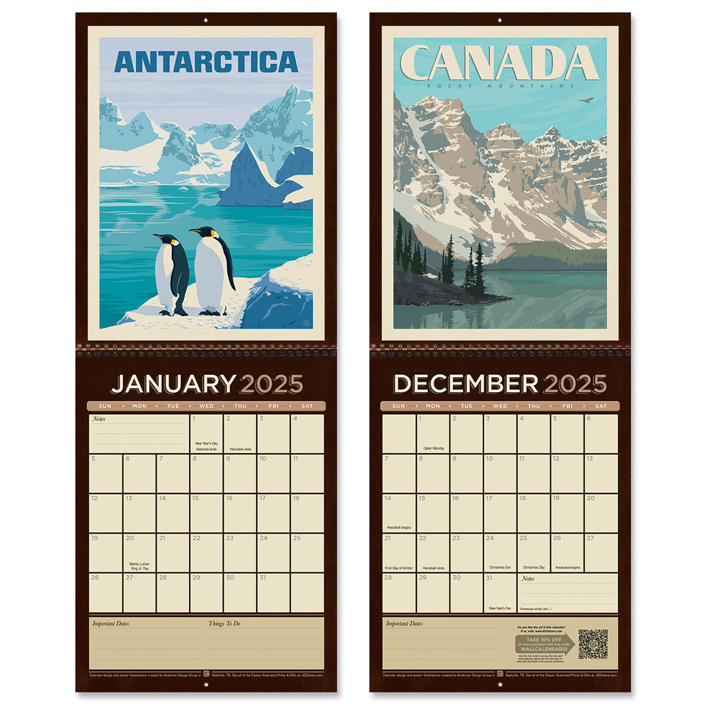 📅2025 Wall Calendar: World Travel (Best Seller!)