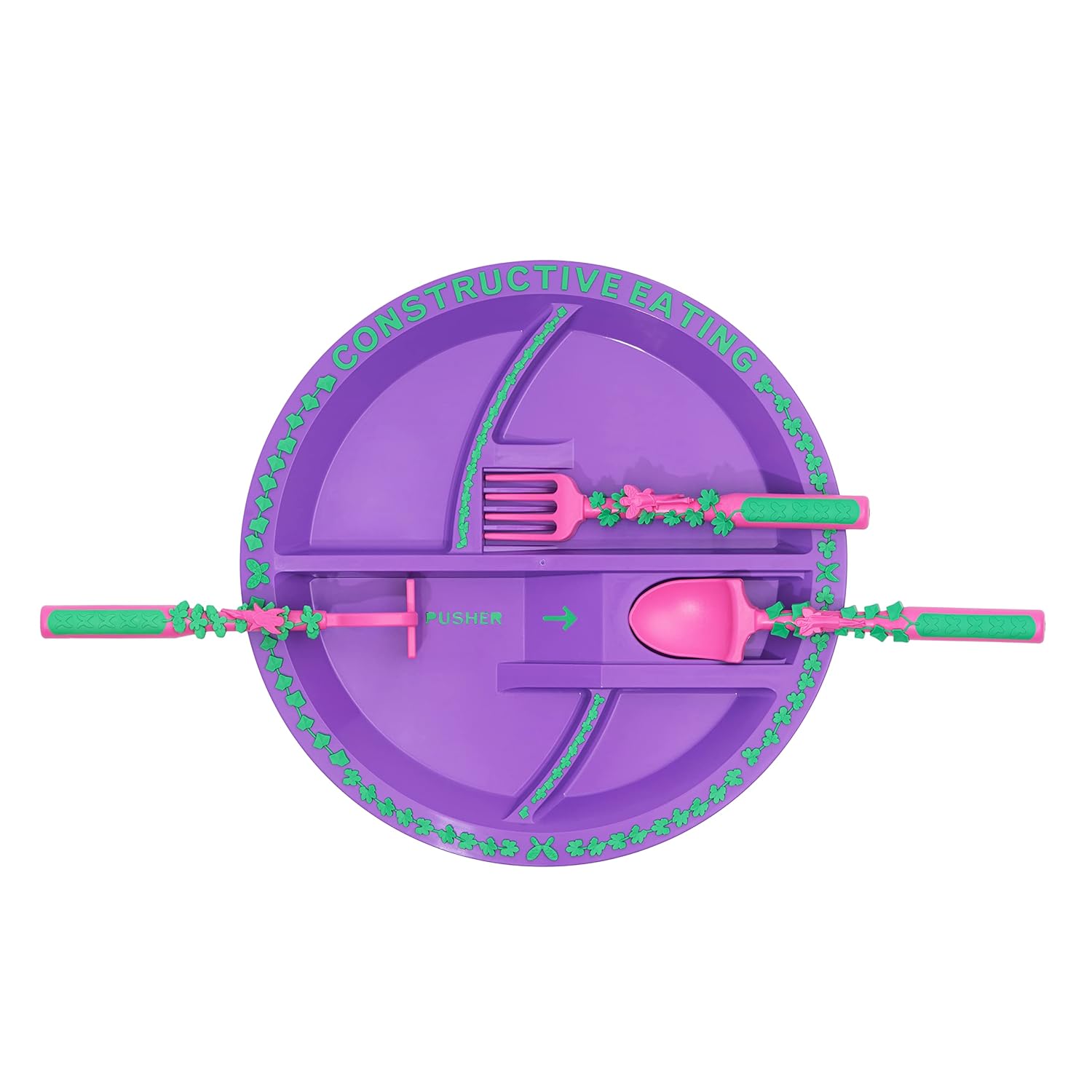 Constructive Eating Plate and Utensils Set