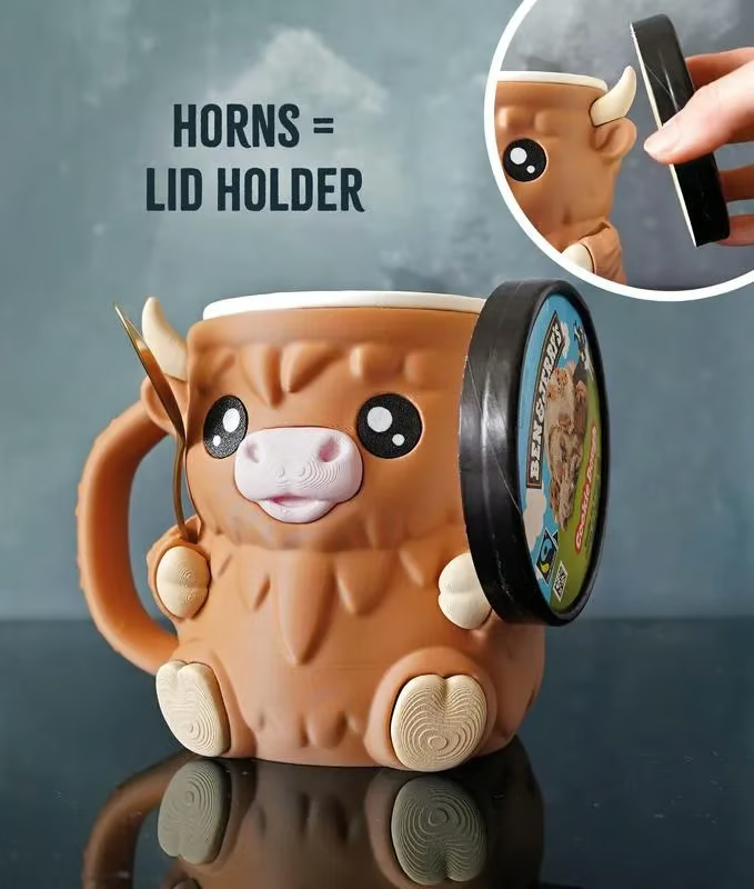 🐮Ferdinand, the Highland Cow Ice Cream Pint Holder🍨🍦🍧