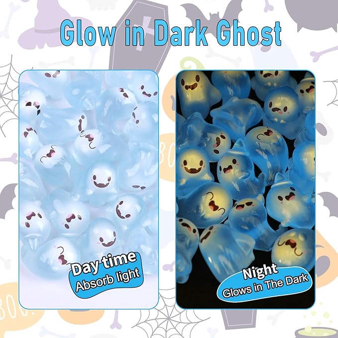 Luminous Mini Resin Cute Miniature Ghost Figurines Glow