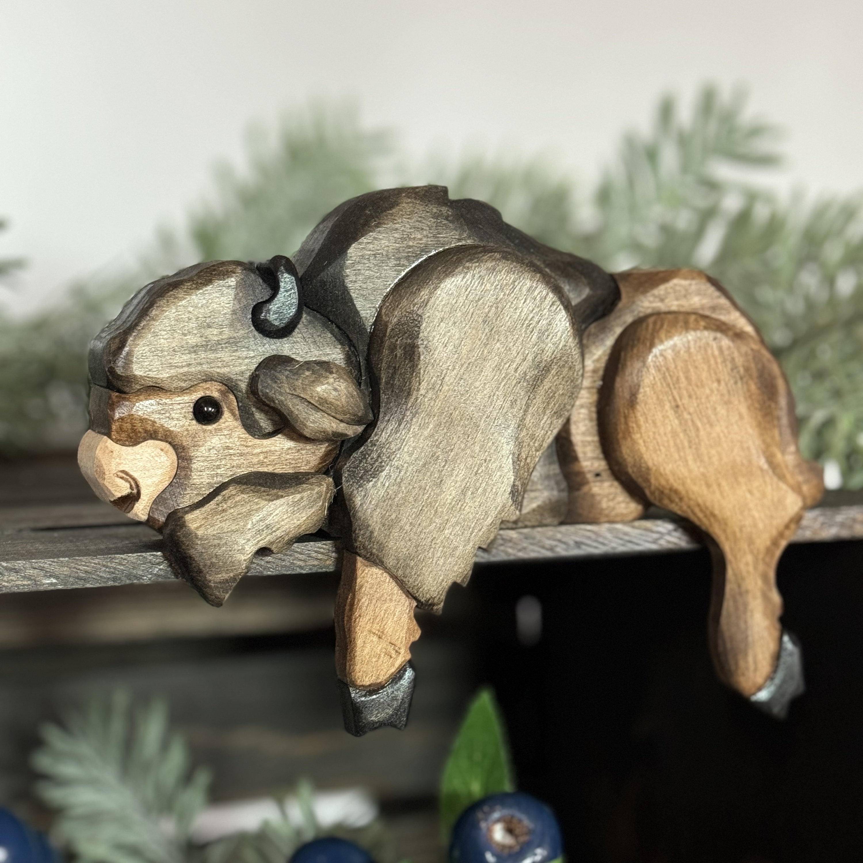 Carved Wooden Rocking Animals Decoration