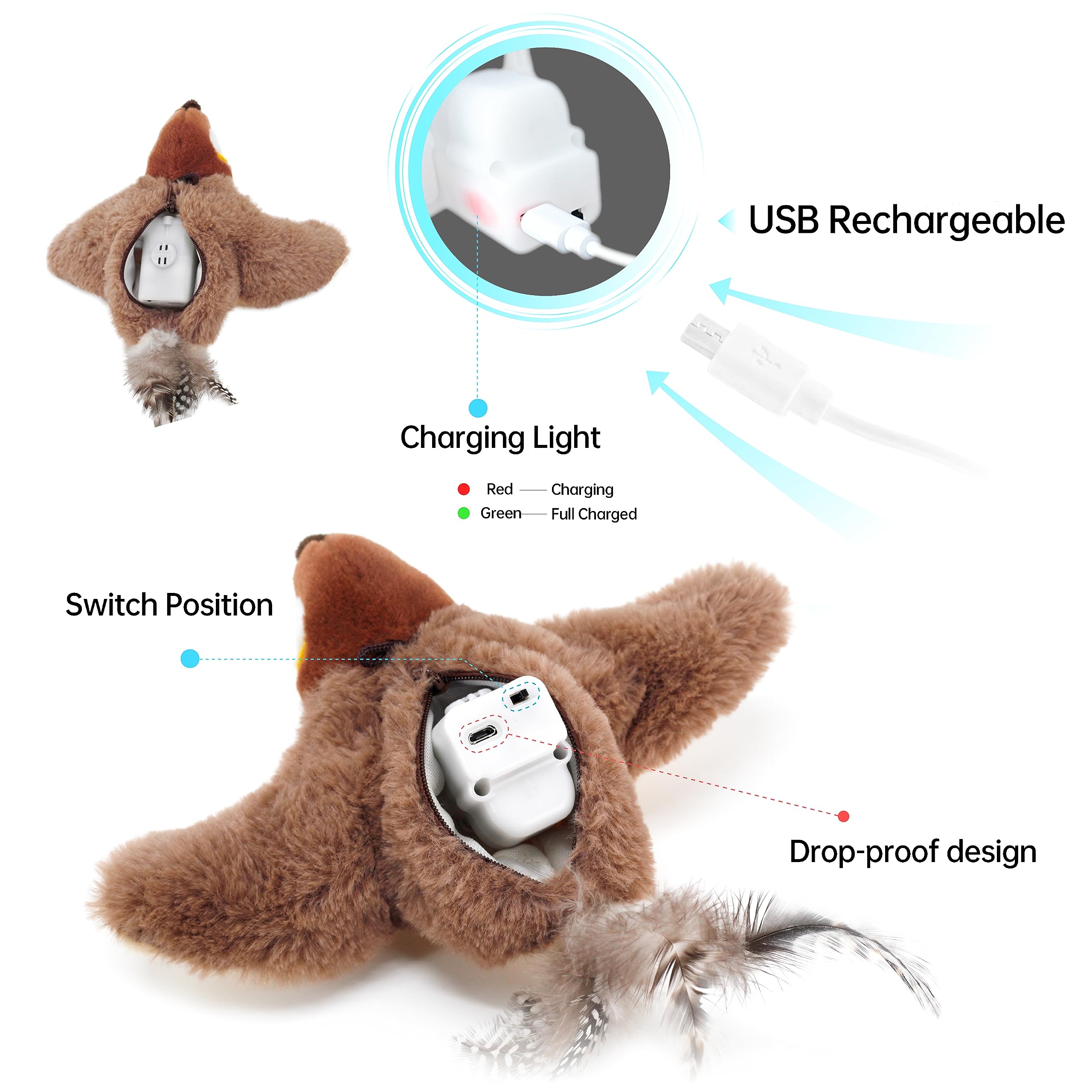 Cute Sparrow Interactive Cat Toy
