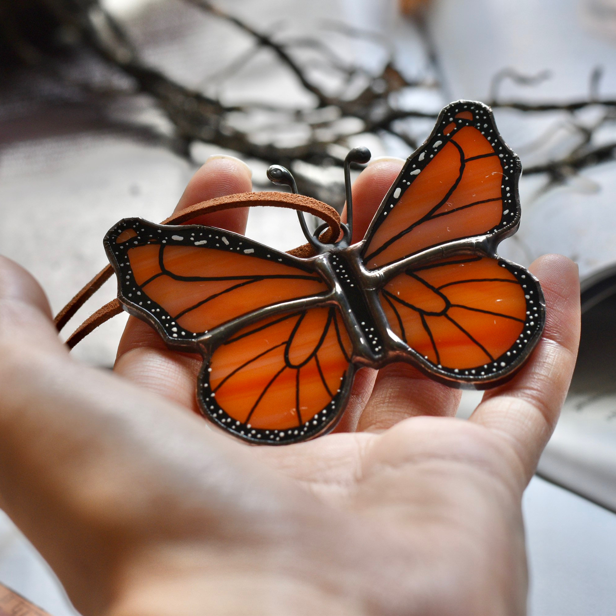 Stained Glass Butterfly Ornament