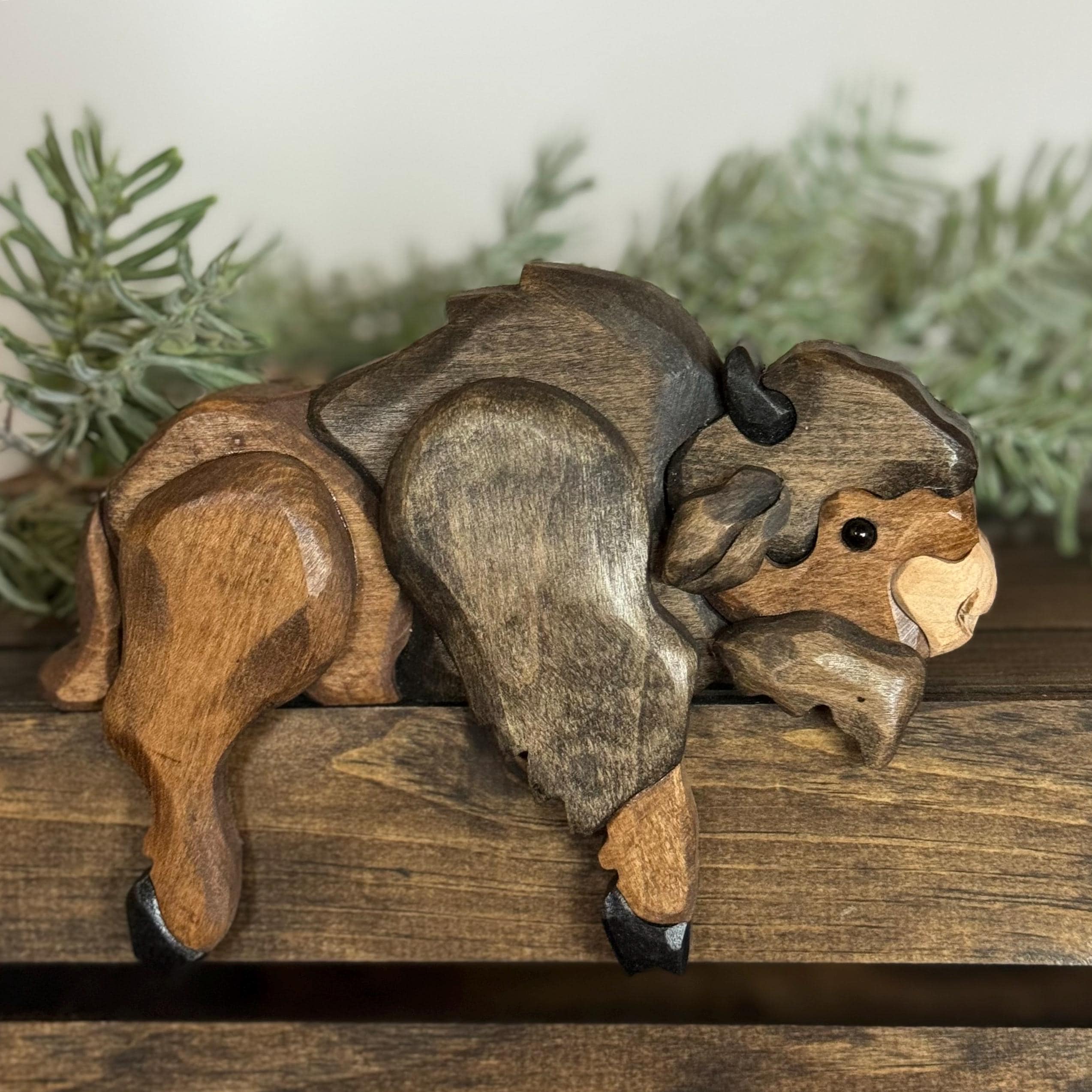 Carved Wooden Rocking Animals Decoration