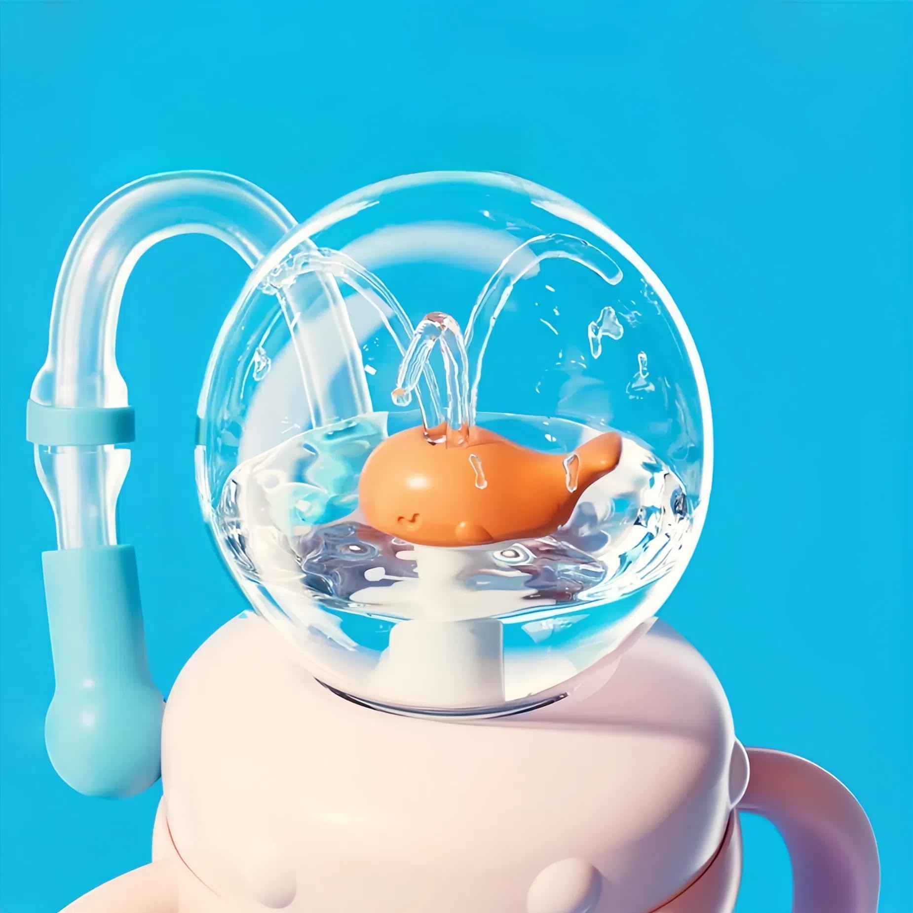 Portable whale fountain drinking cup