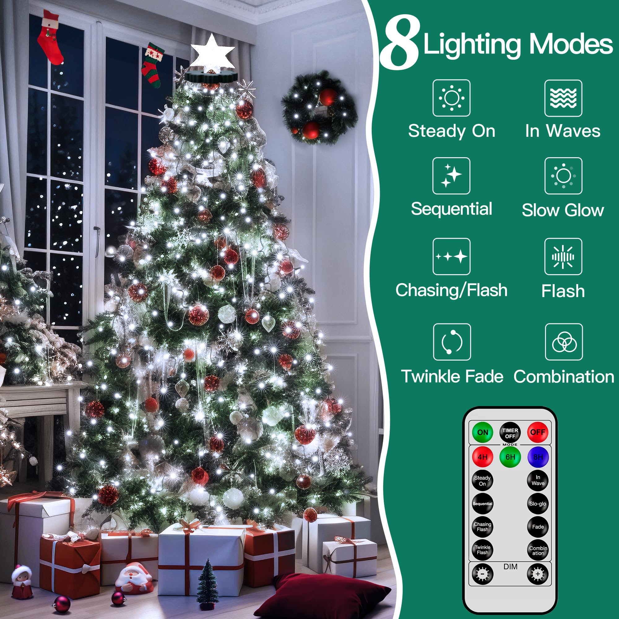 Christmas Tree Waterfall Tree Top Light