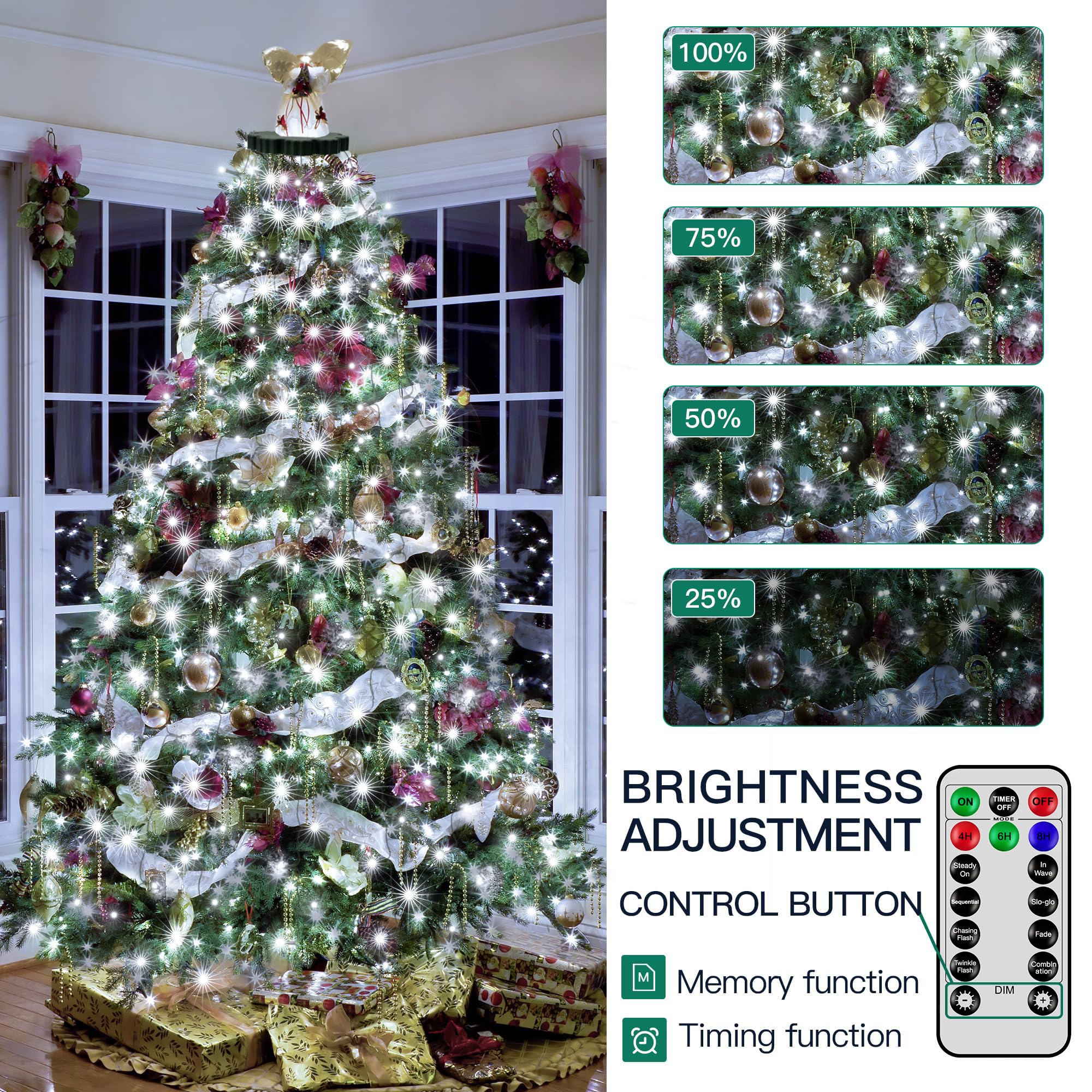 Christmas Tree Waterfall Tree Top Light