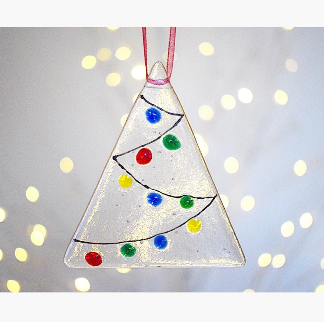 Colourful Fused Glass Christmas Ornament