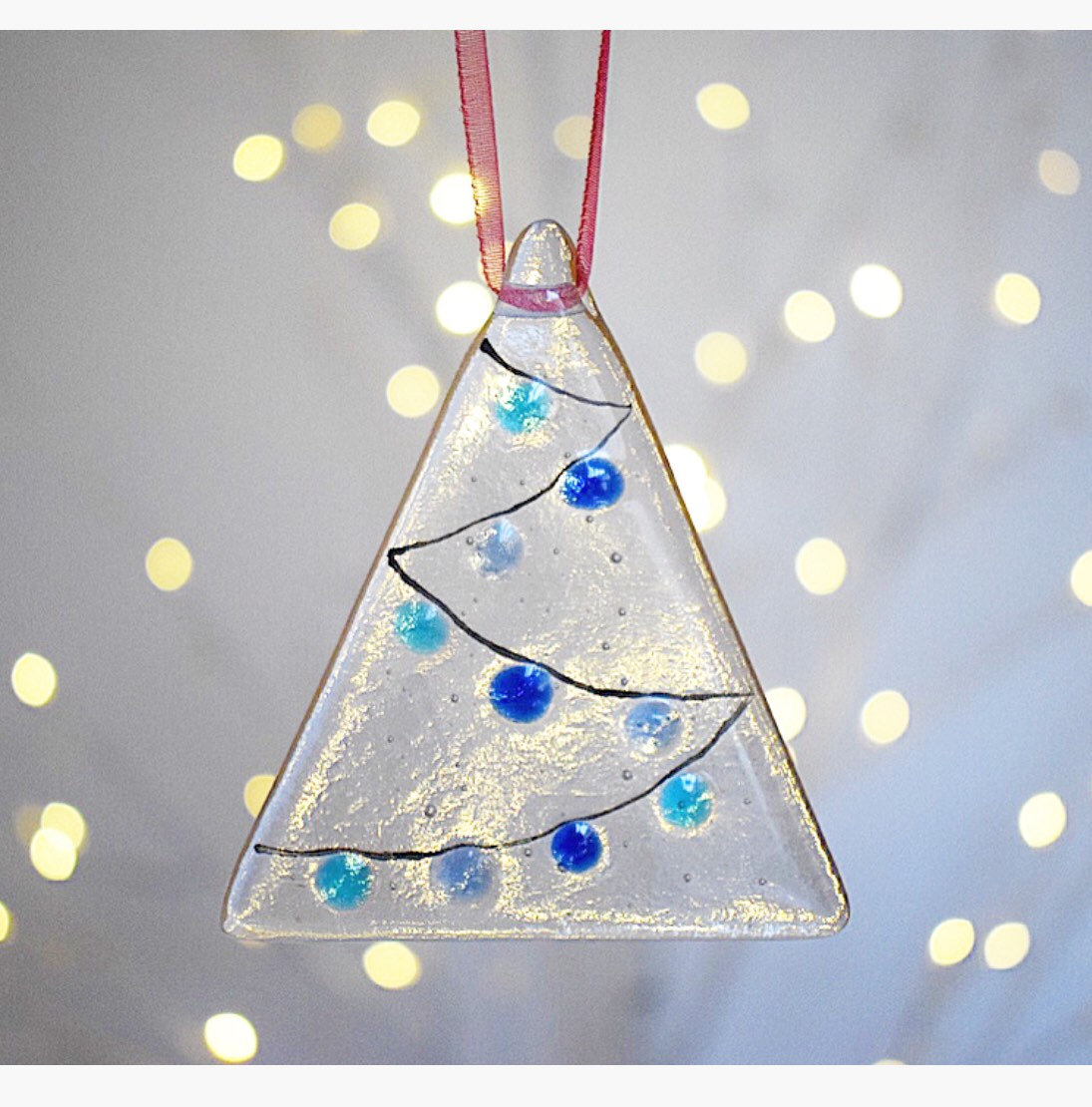 Colourful Fused Glass Christmas Ornament