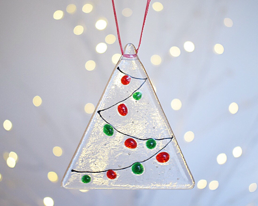 Colourful Fused Glass Christmas Ornament