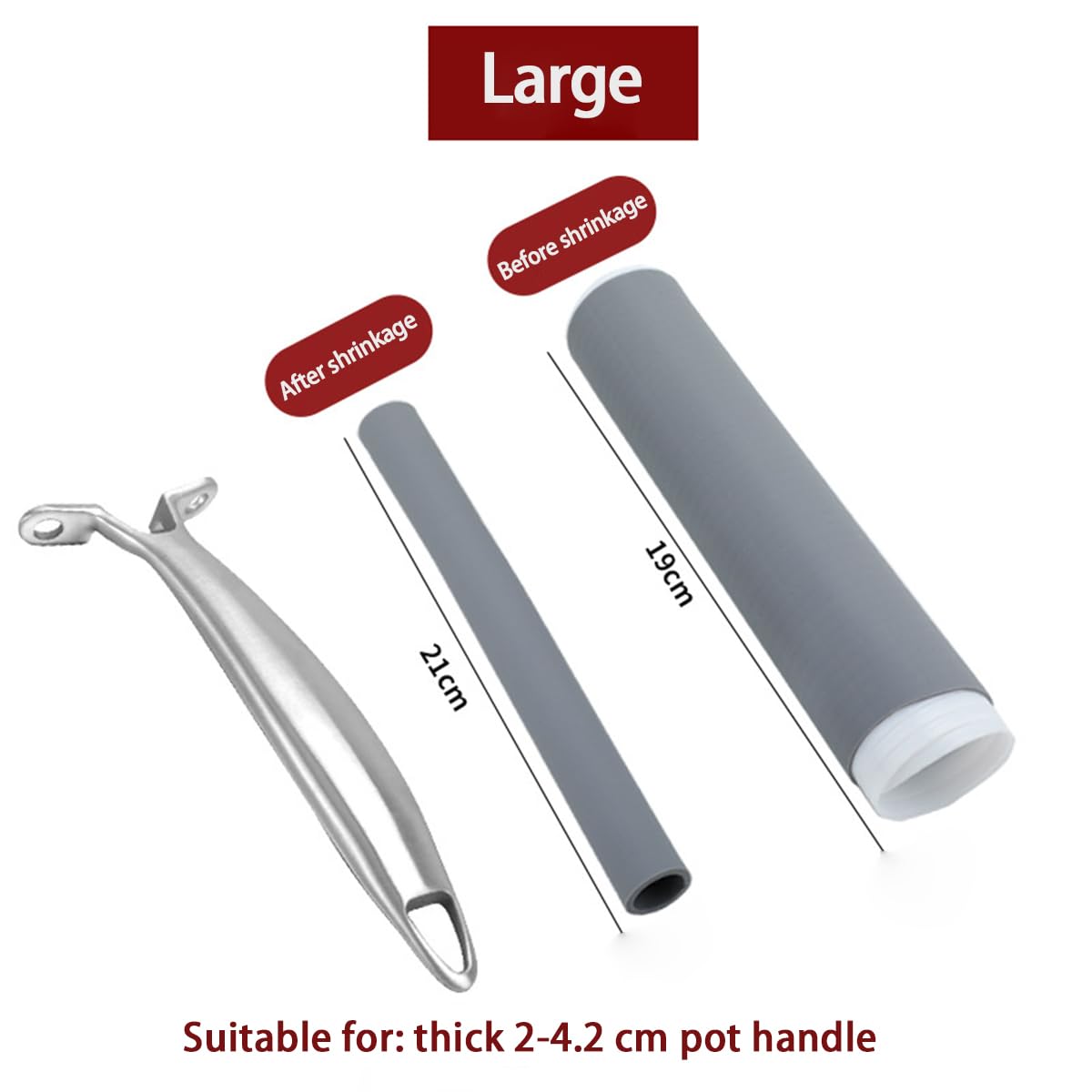 Self-shrinking non-slip heat-resistant silicone handle cover