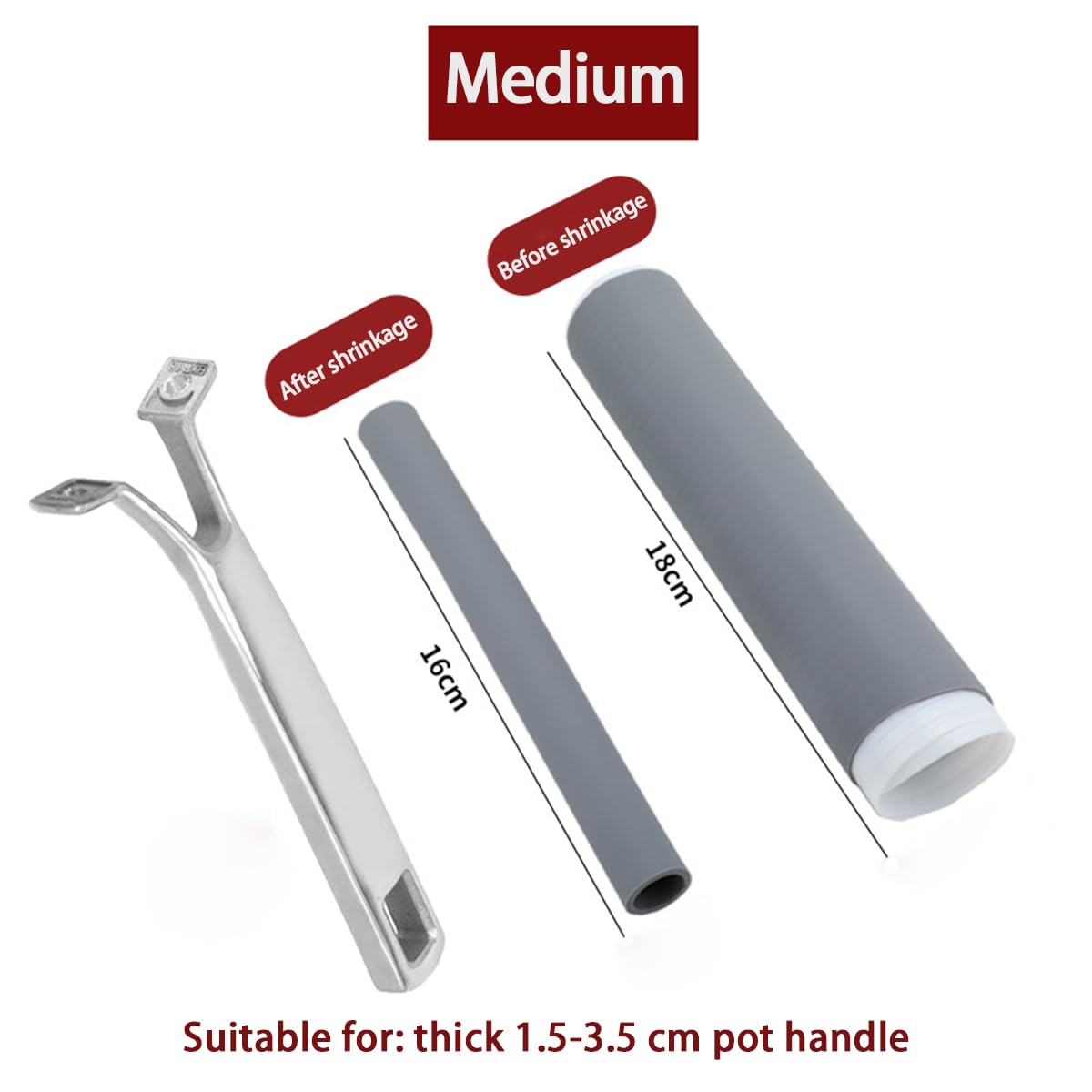 Self-shrinking non-slip heat-resistant silicone handle cover