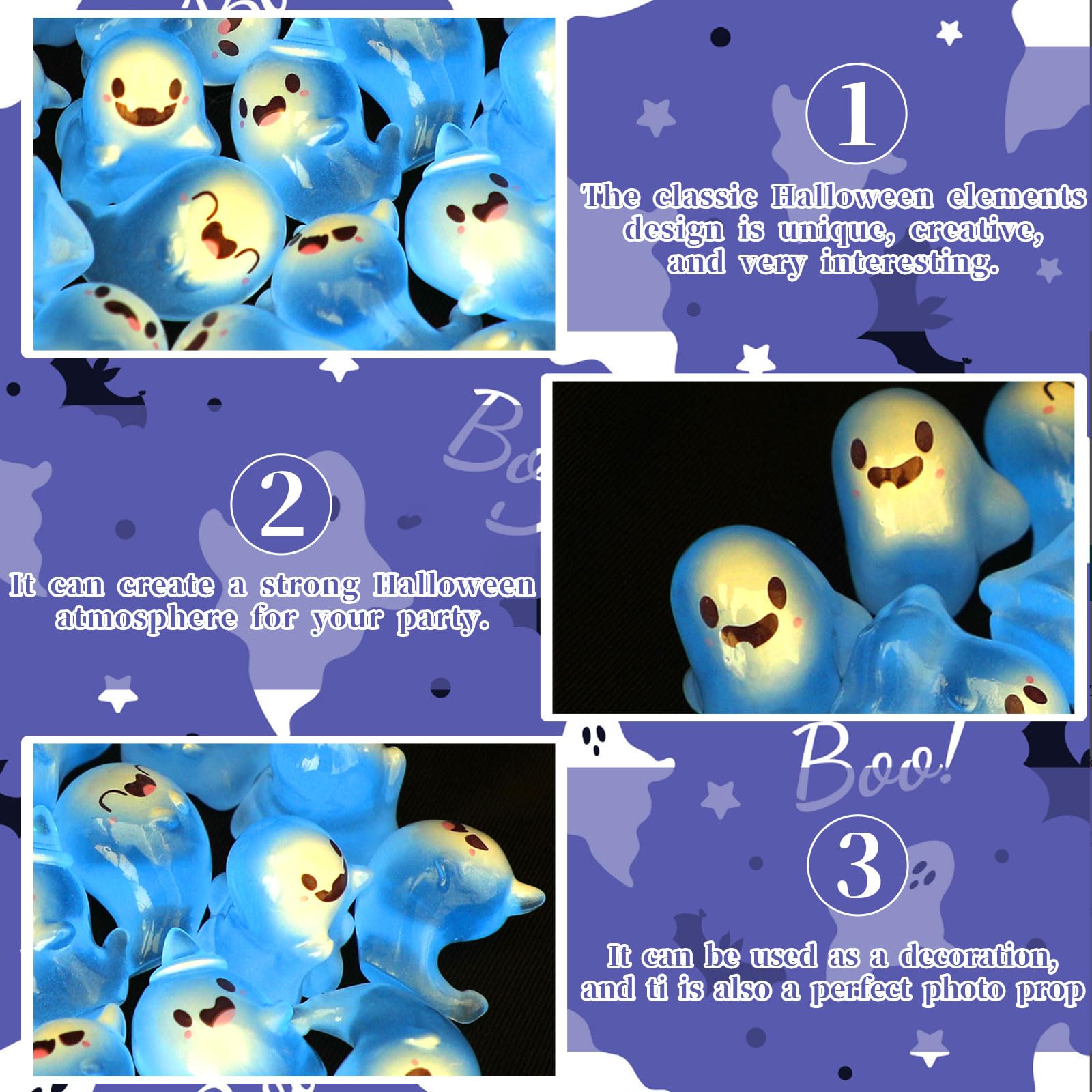 Luminous Mini Resin Cute Miniature Ghost Figurines Glow