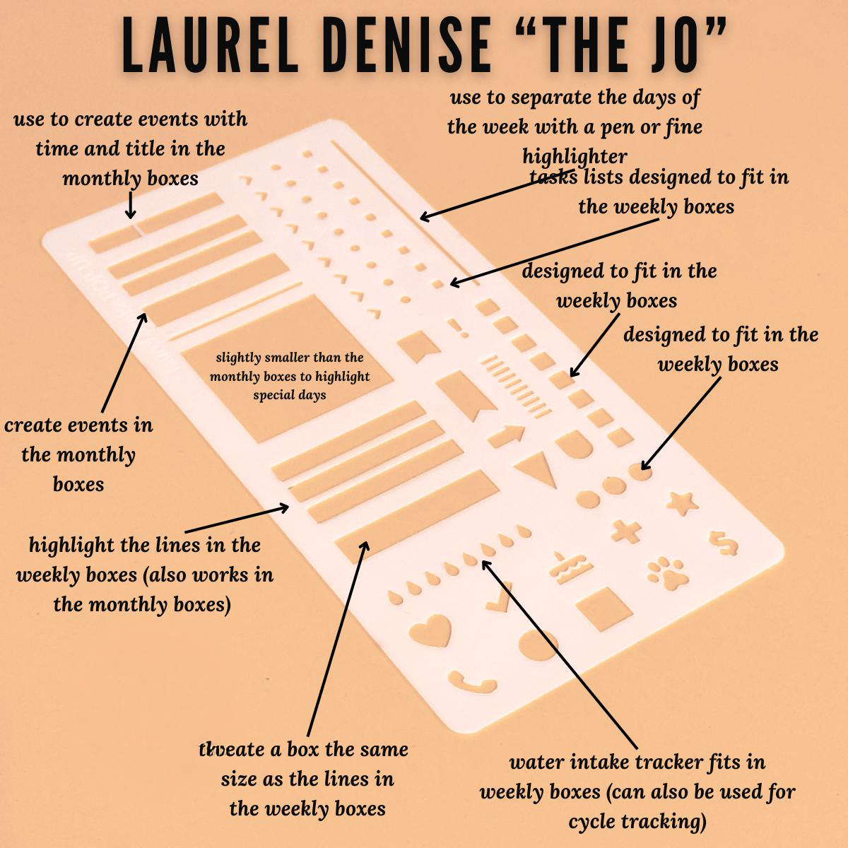 Planner Stencil for Laurel Denise "The Jo" Pop-up Planner