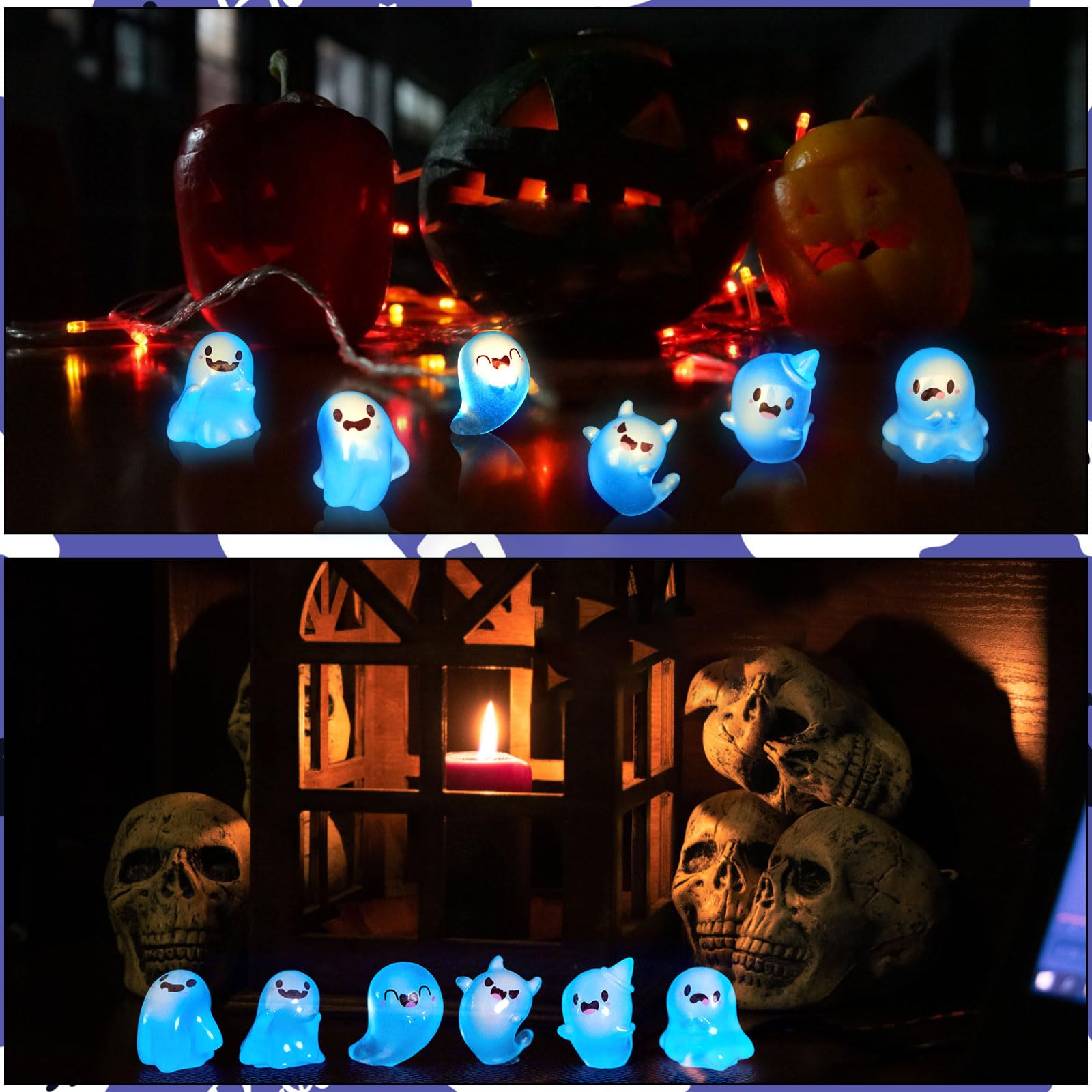 Luminous Mini Resin Cute Miniature Ghost Figurines Glow