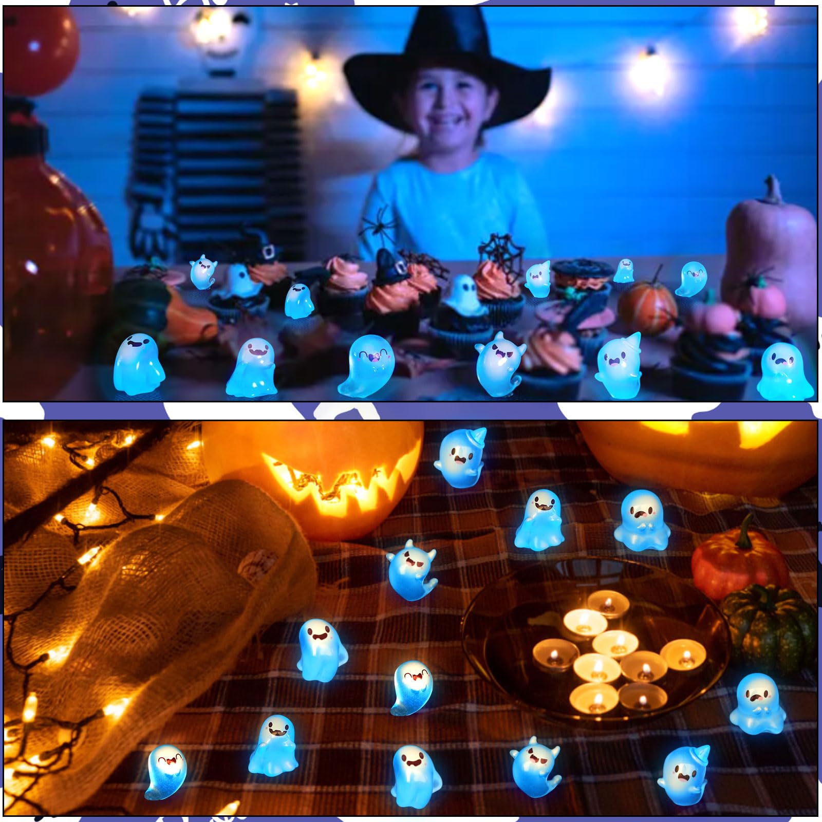 Luminous Mini Resin Cute Miniature Ghost Figurines Glow