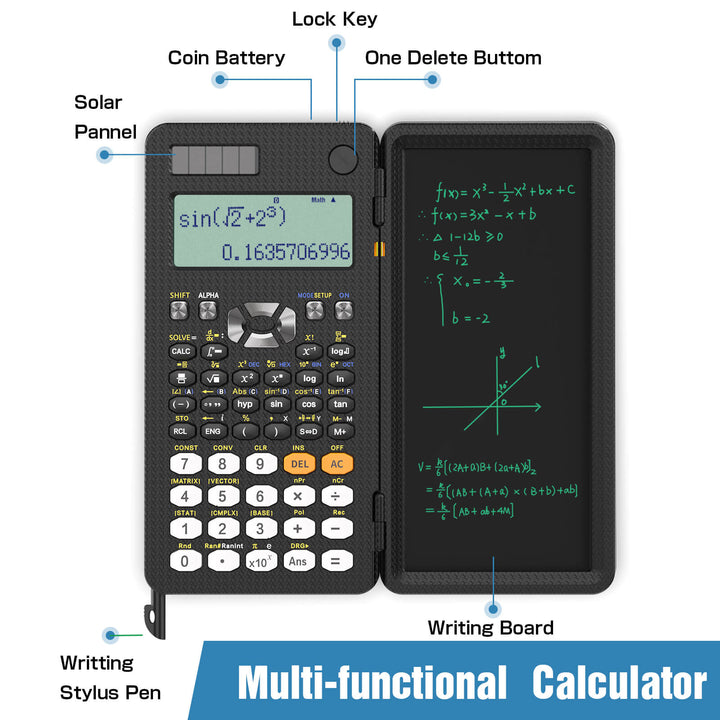 Scientific Calculator with Erasable LCD Writing Tablet