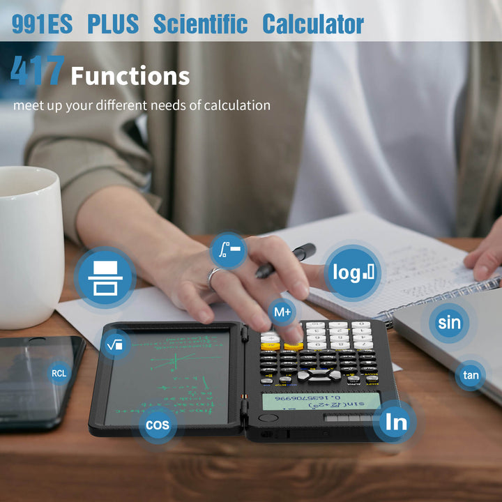 Scientific Calculator with Erasable LCD Writing Tablet