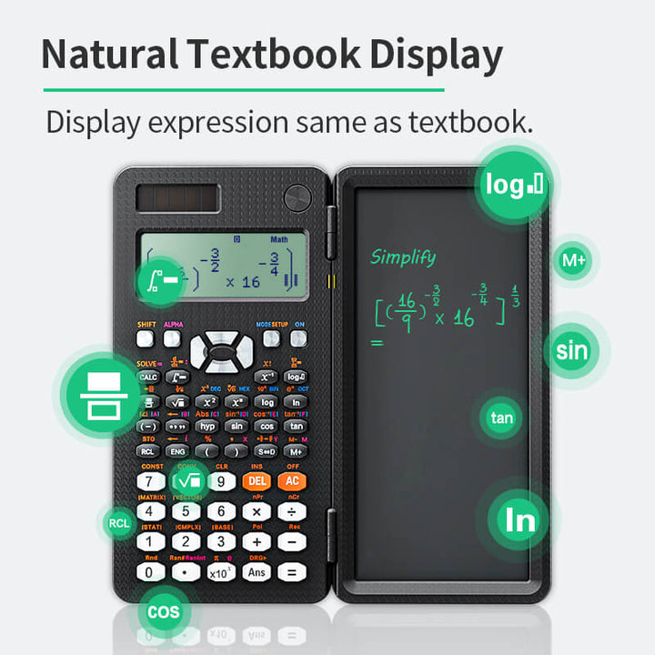 Scientific Calculator with Erasable LCD Writing Tablet