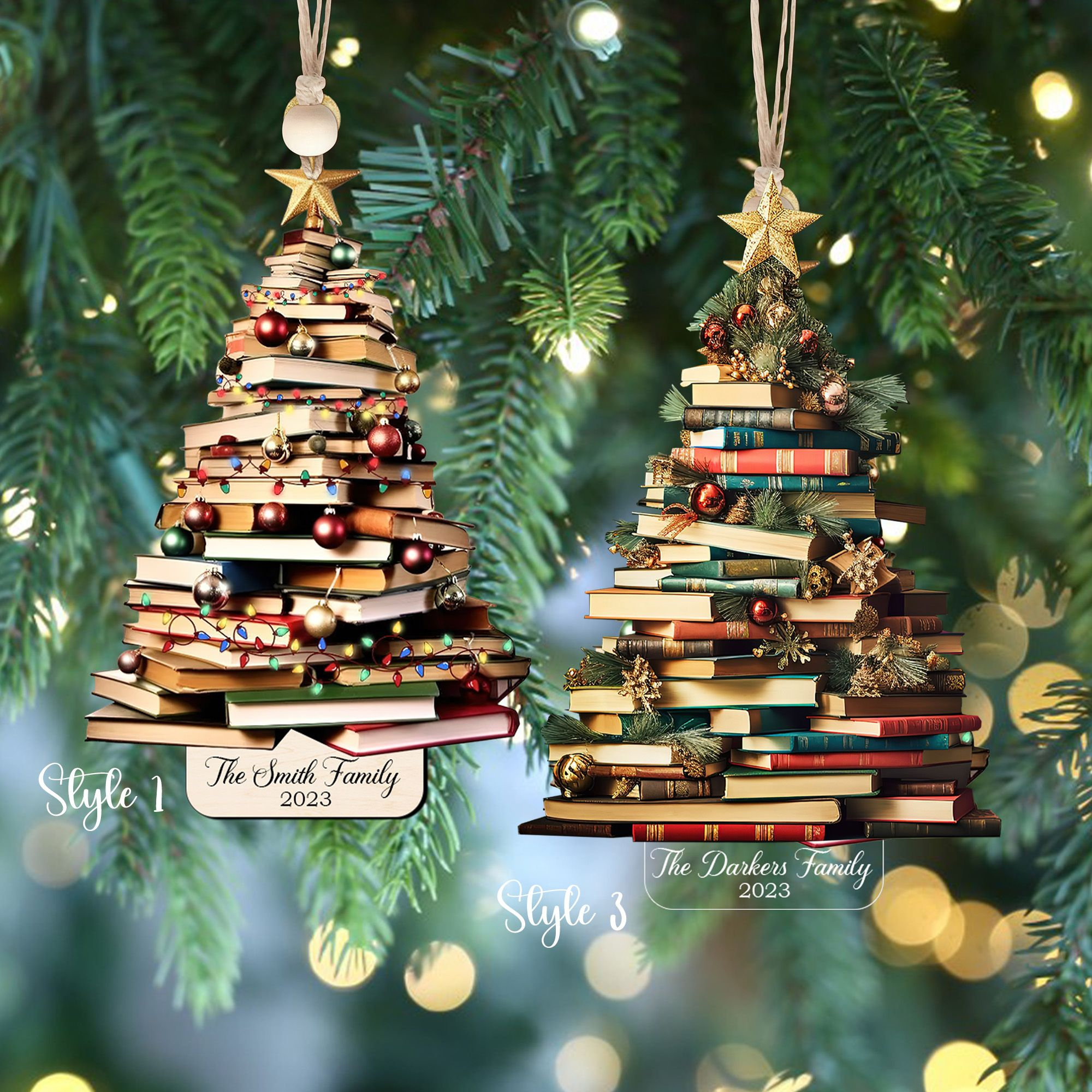 Book Lover Christmas Ornament