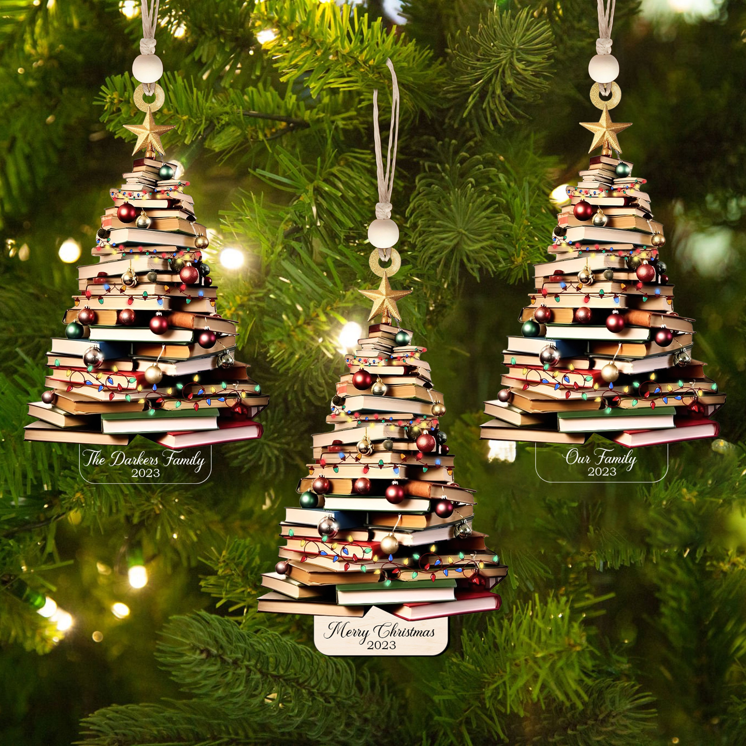 Book Lover Christmas Ornament