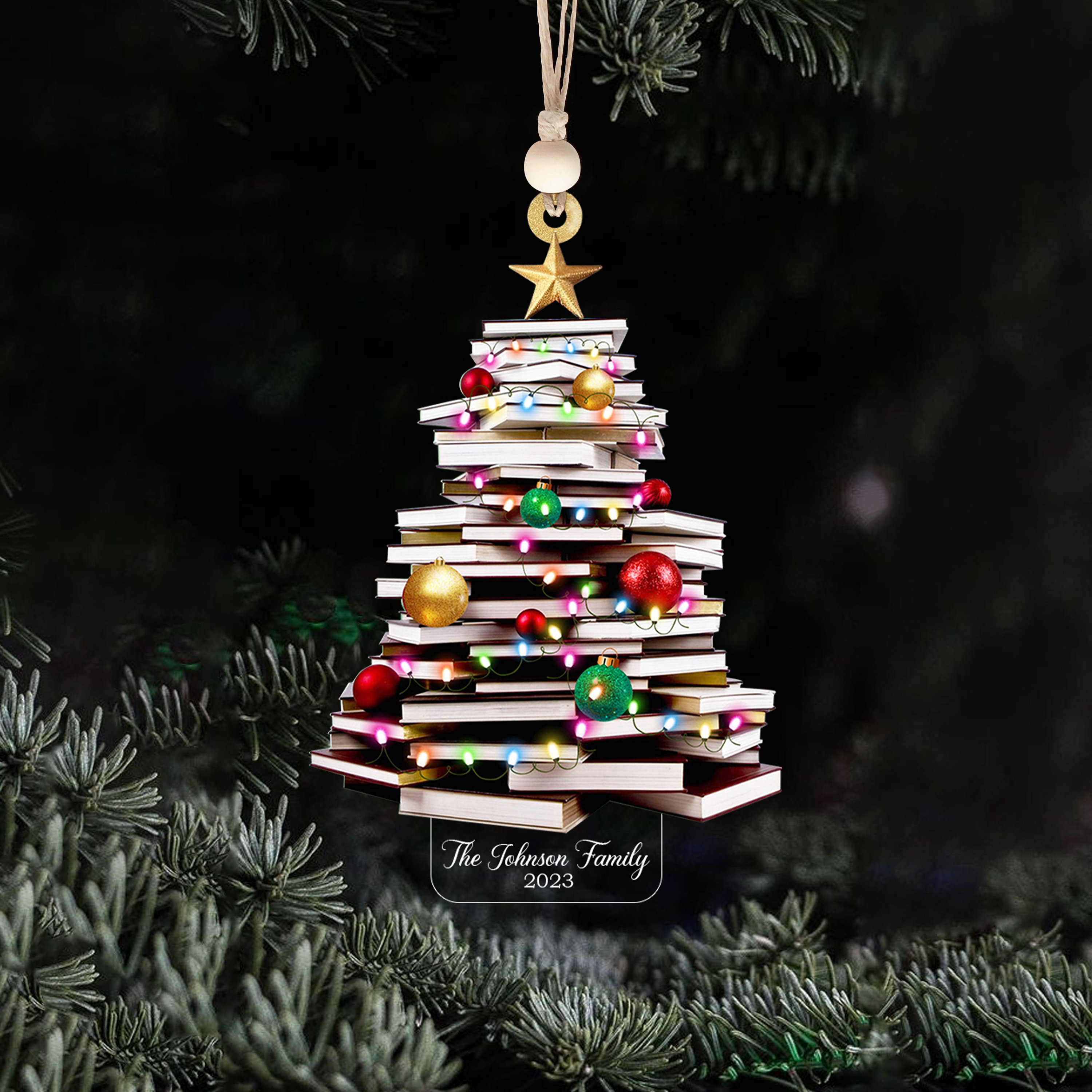 Book Lover Christmas Ornament