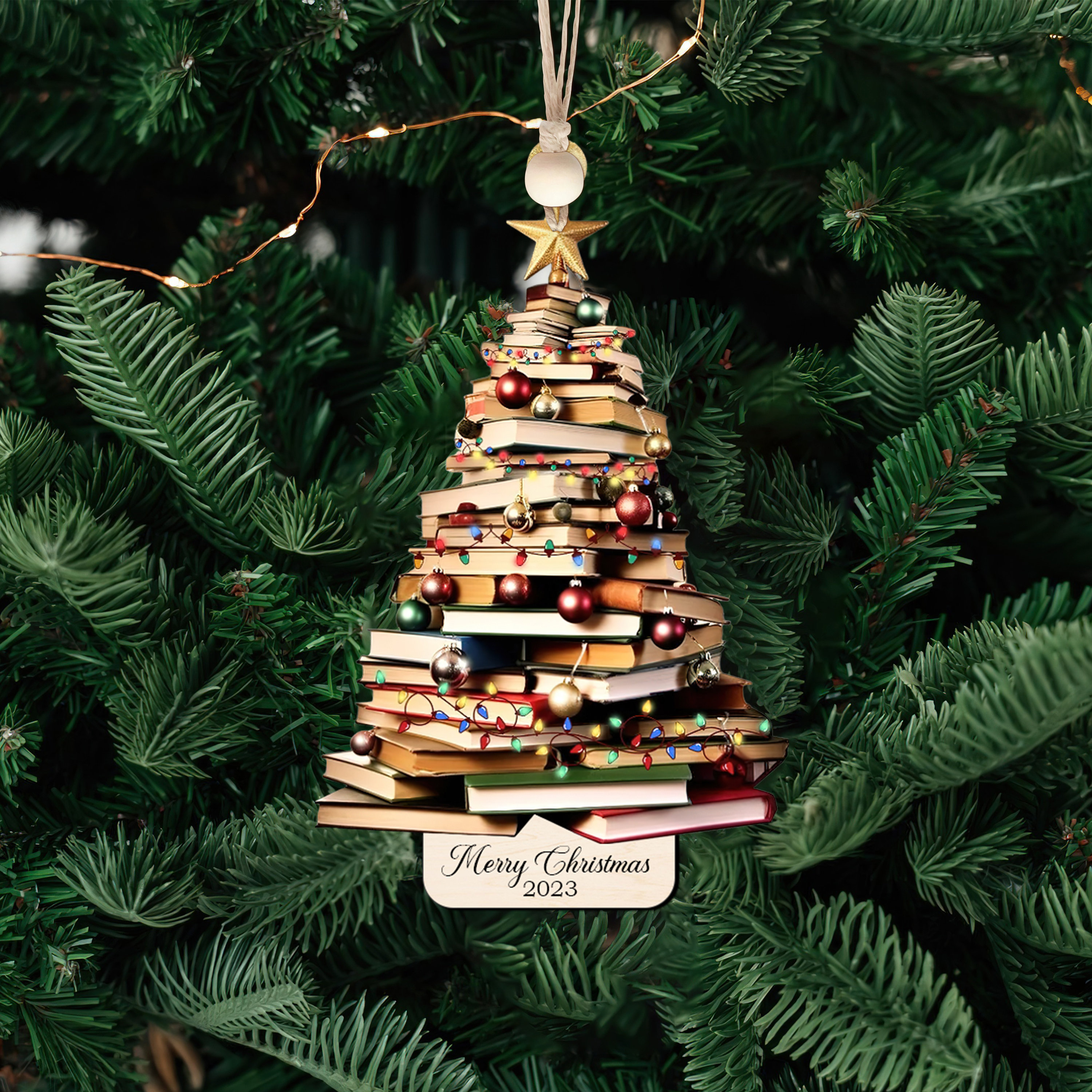 Book Lover Christmas Ornament