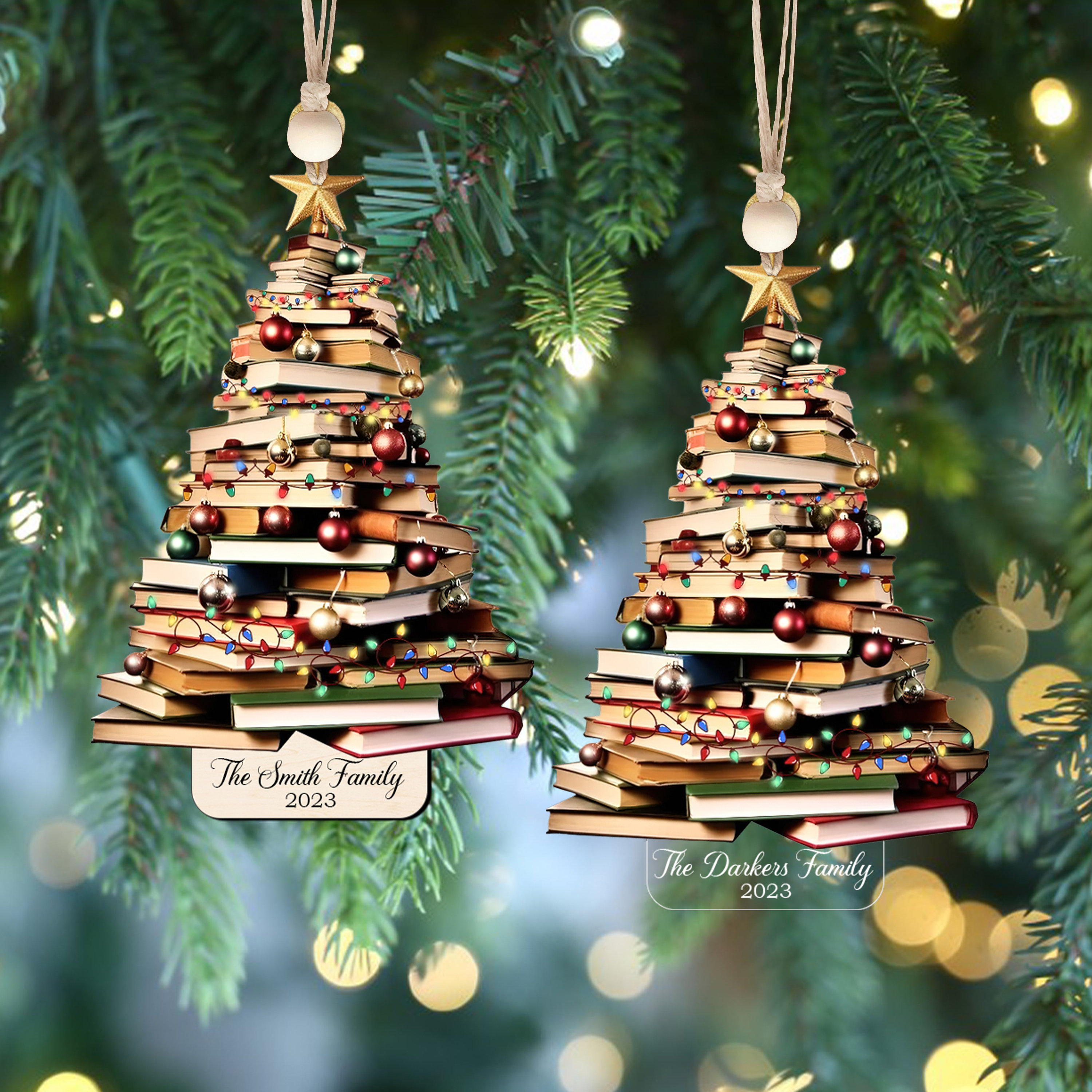 Book Lover Christmas Ornament