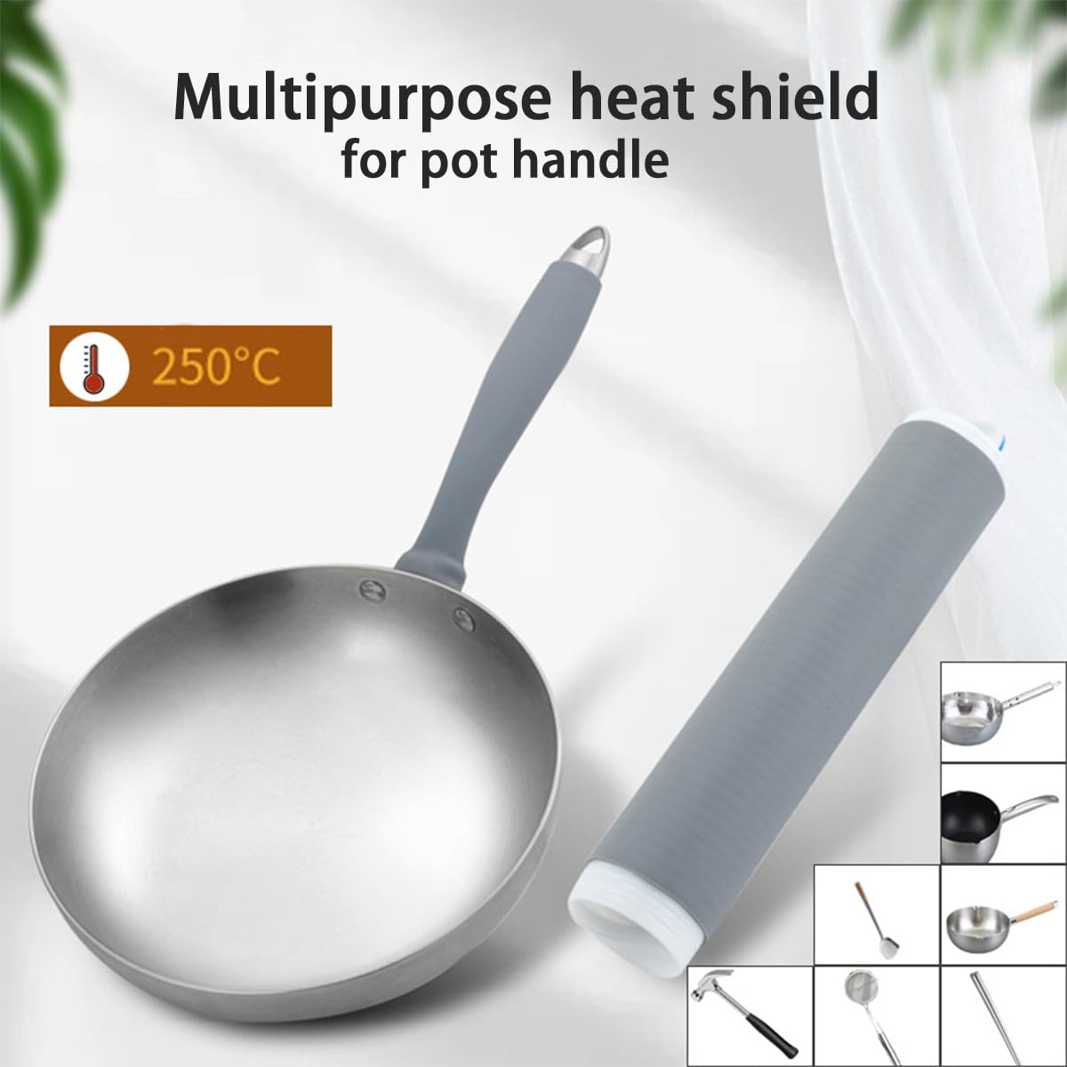 Self-shrinking non-slip heat-resistant silicone handle cover