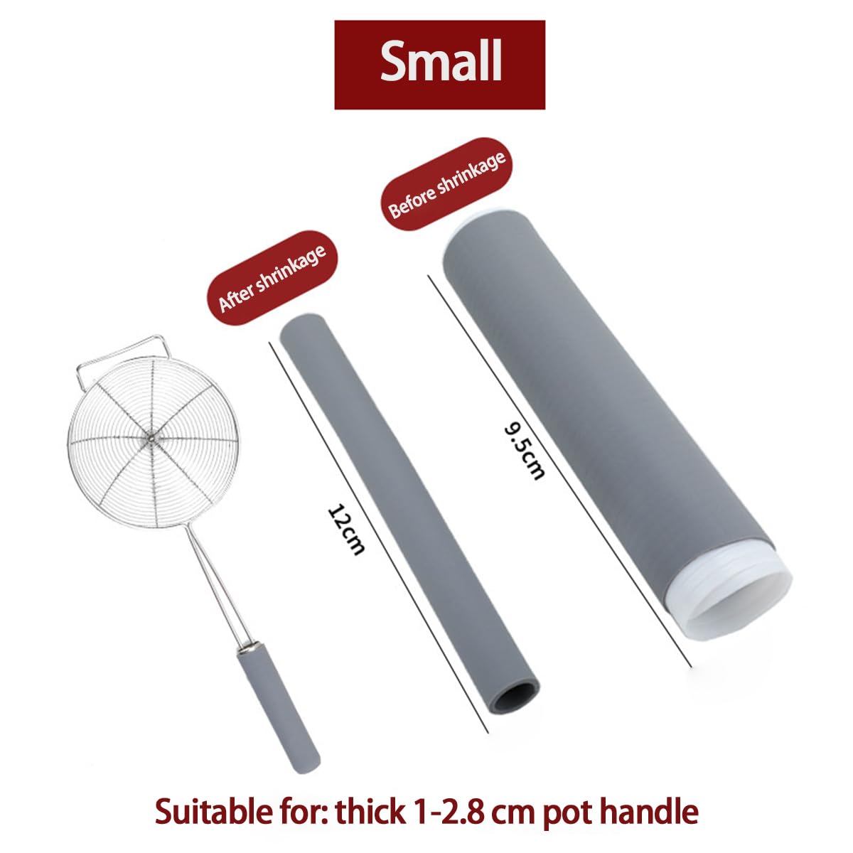 Self-shrinking non-slip heat-resistant silicone handle cover