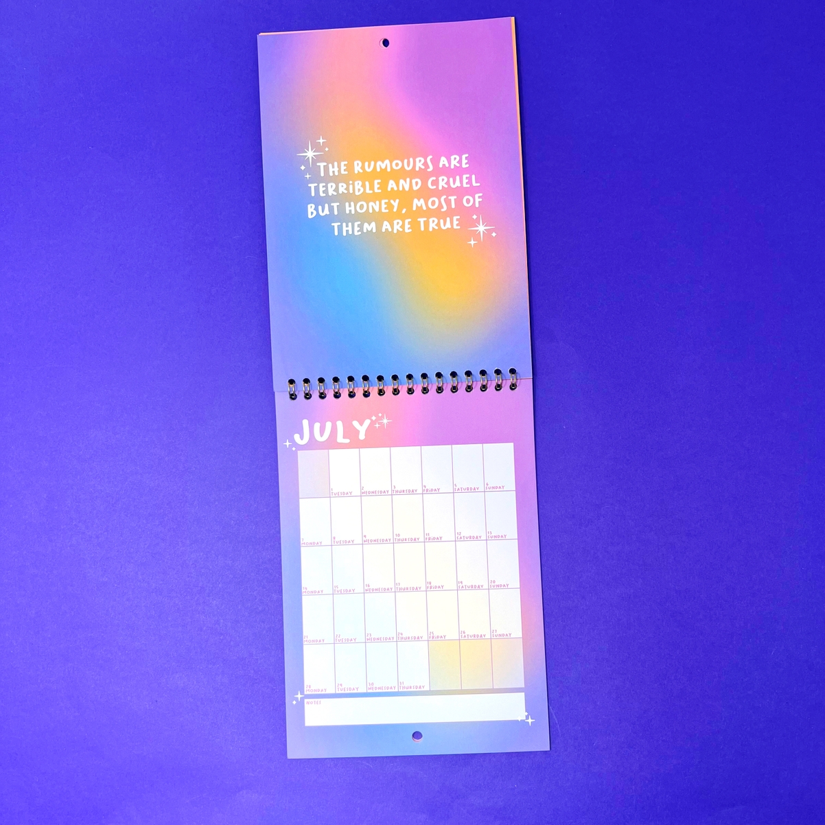 2025 A5 Taylor Swift Lyrics Wall Calendar