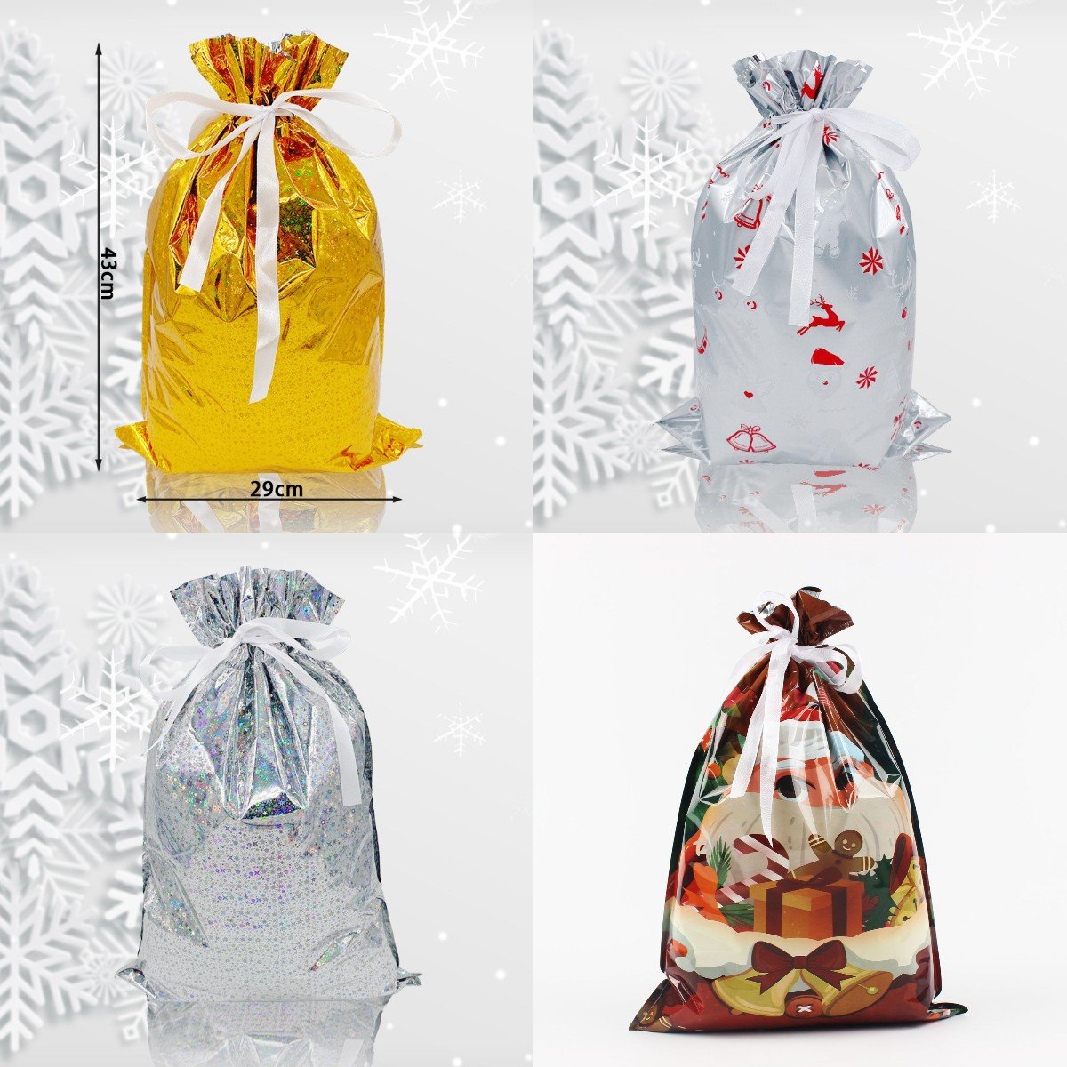 ⚡LAST DAY 49% OFF⚡Christmas Cheer Drawstring Gift Bags🎁