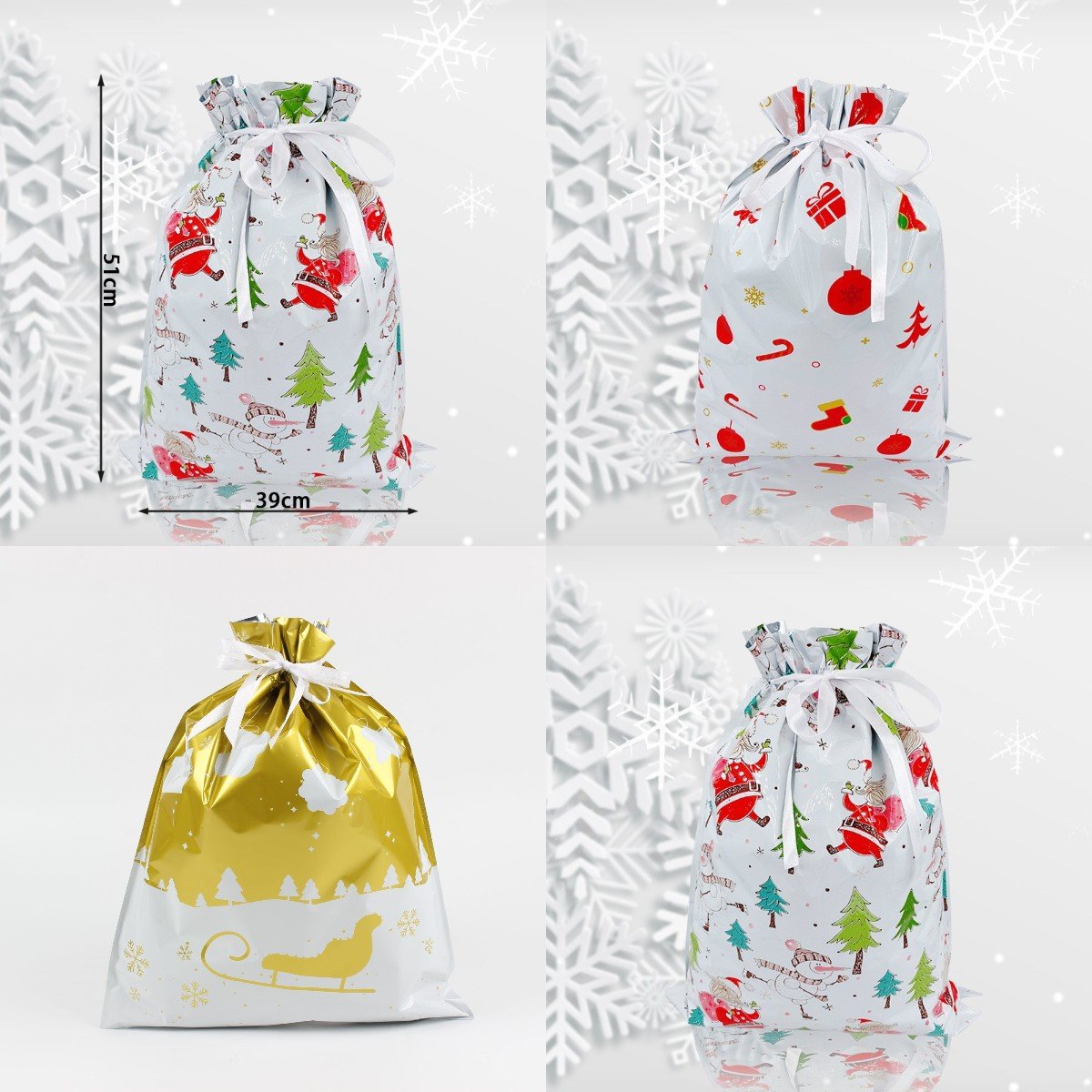 ⚡LAST DAY 49% OFF⚡Christmas Cheer Drawstring Gift Bags🎁